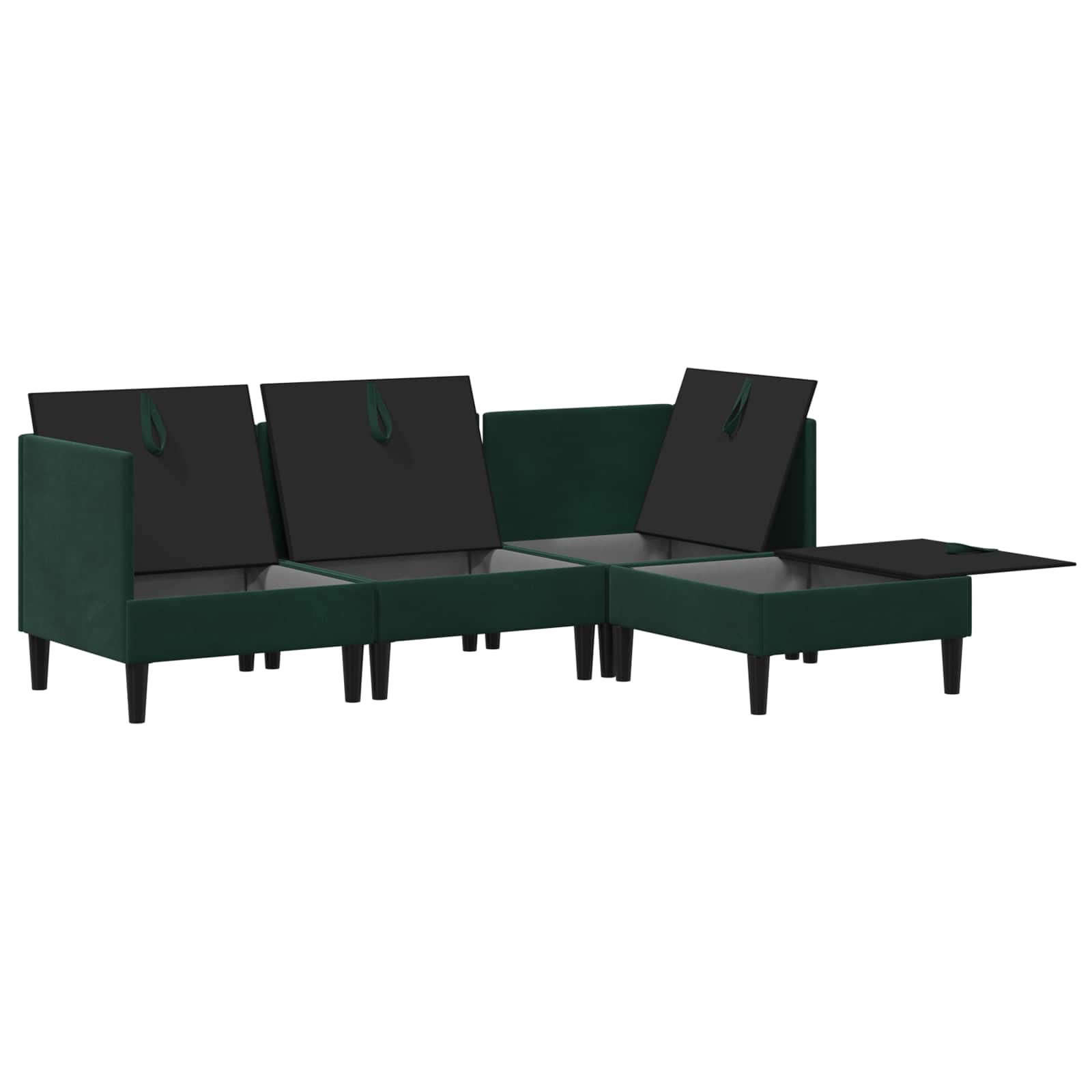 Woonkamer Meubelset met kussen 4 pcs Donkergroen Fluweel is nu te koop bij PeponiXL, paradijselijk wonen!