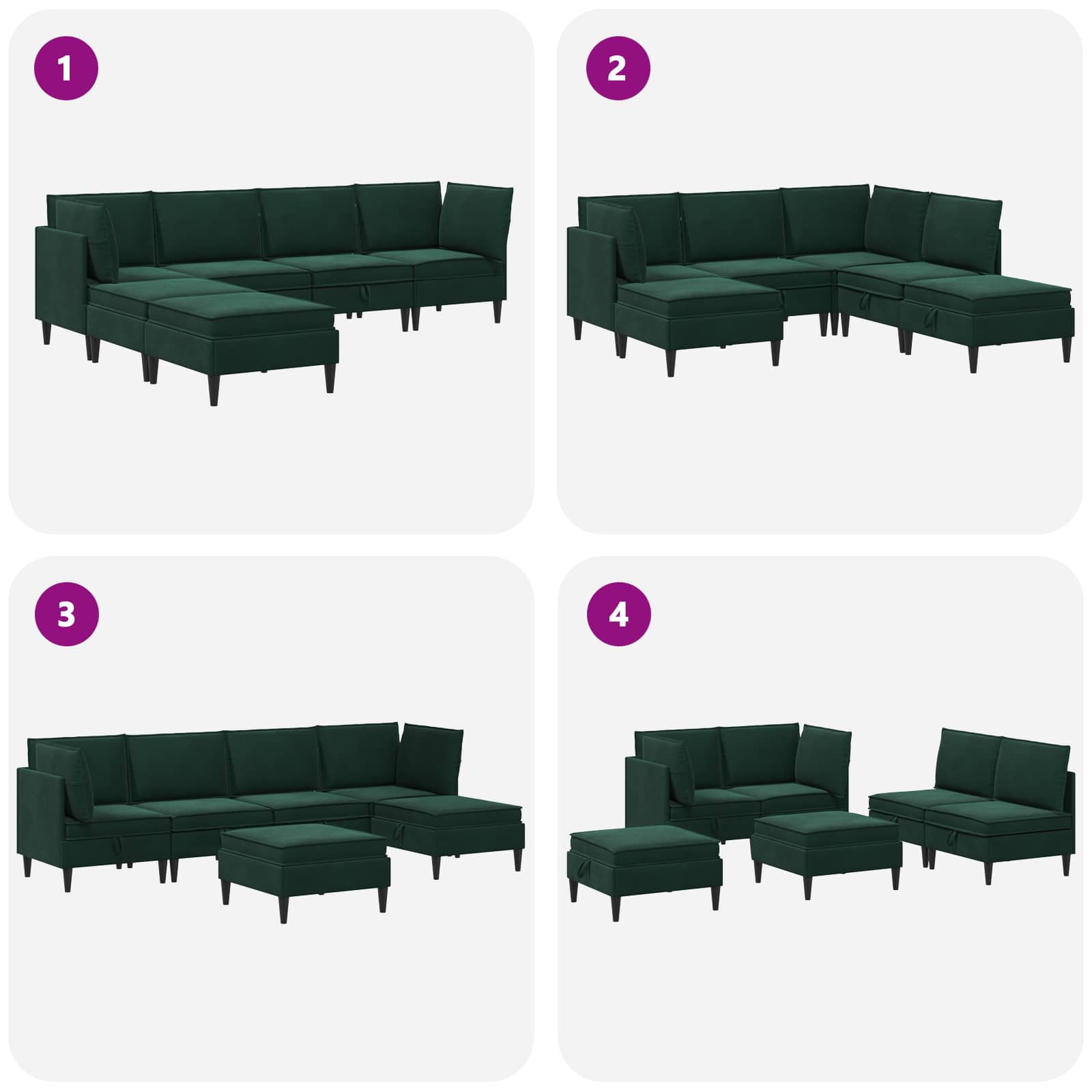 Woonkamer Meubelset met kussen 6 pcs Donkergroen Fluweel is nu te koop bij PeponiXL, paradijselijk wonen!