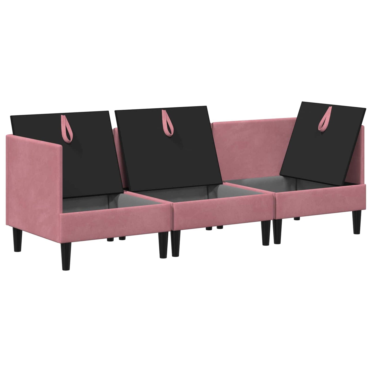 Woonkamer Meubelset met kussen met opslag 3 pcs Roze Fluweel is nu te koop bij PeponiXL, paradijselijk wonen!