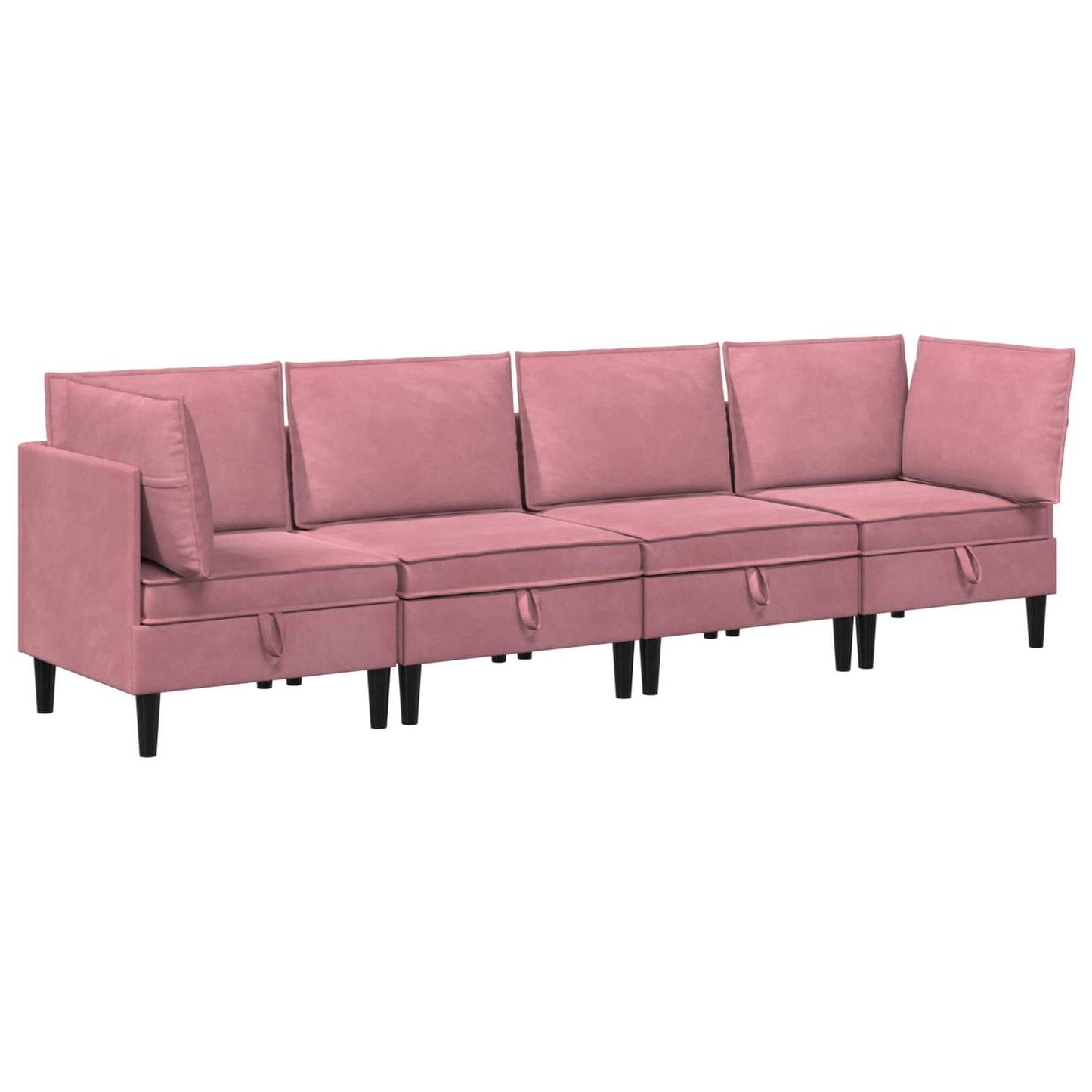 Woonkamer Meubelset met kussen met opslag 4 pcs Roze Fluweel is nu te koop bij PeponiXL, paradijselijk wonen!