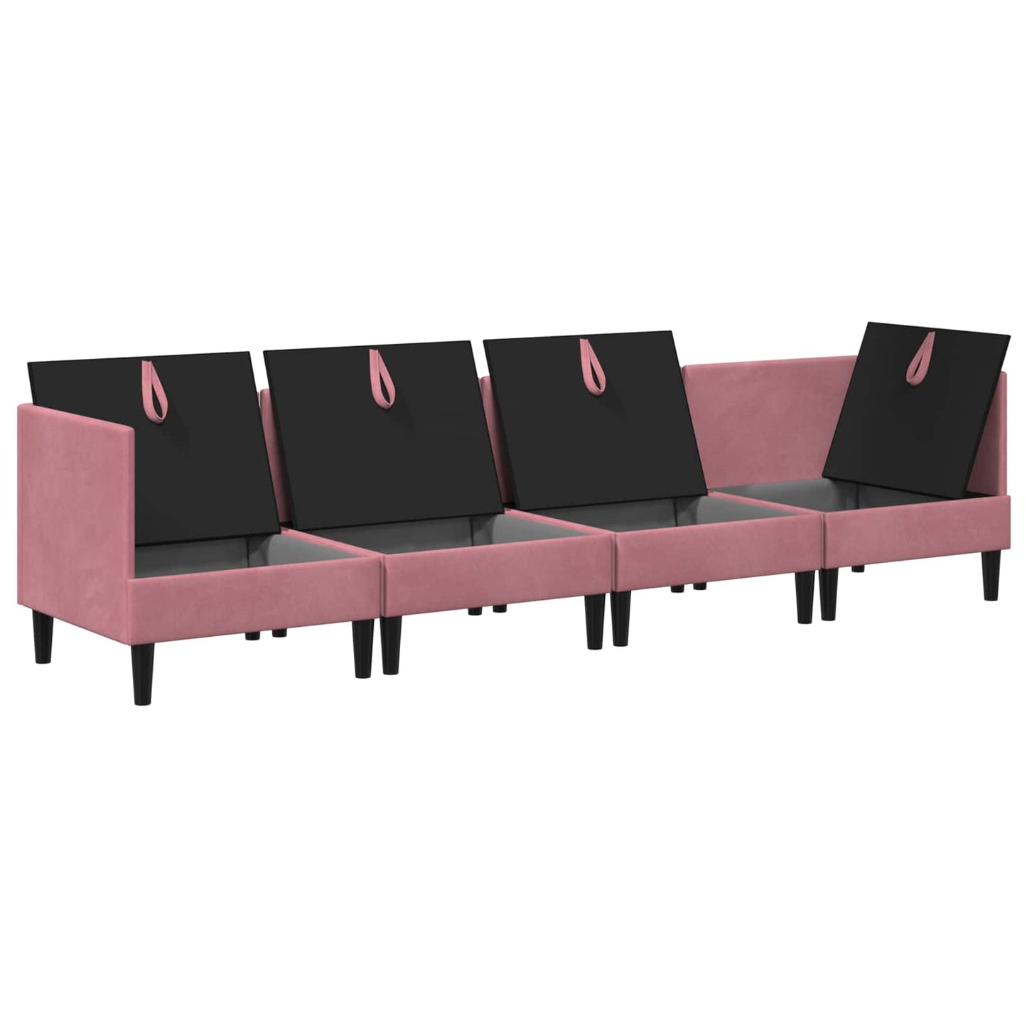 Woonkamer Meubelset met kussen met opslag 4 pcs Roze Fluweel is nu te koop bij PeponiXL, paradijselijk wonen!