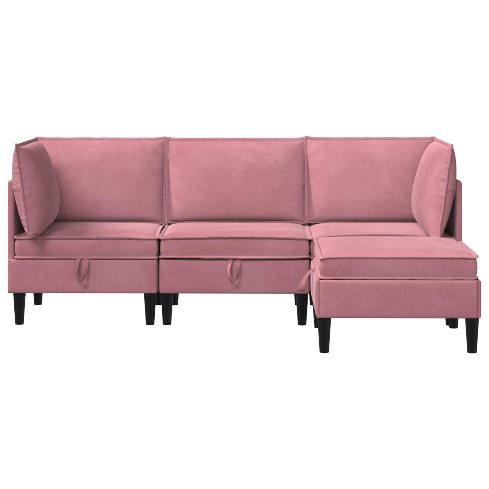 Woonkamer Meubelset met kussen met opslag 4 pcs Roze Fluweel is nu te koop bij PeponiXL, paradijselijk wonen!