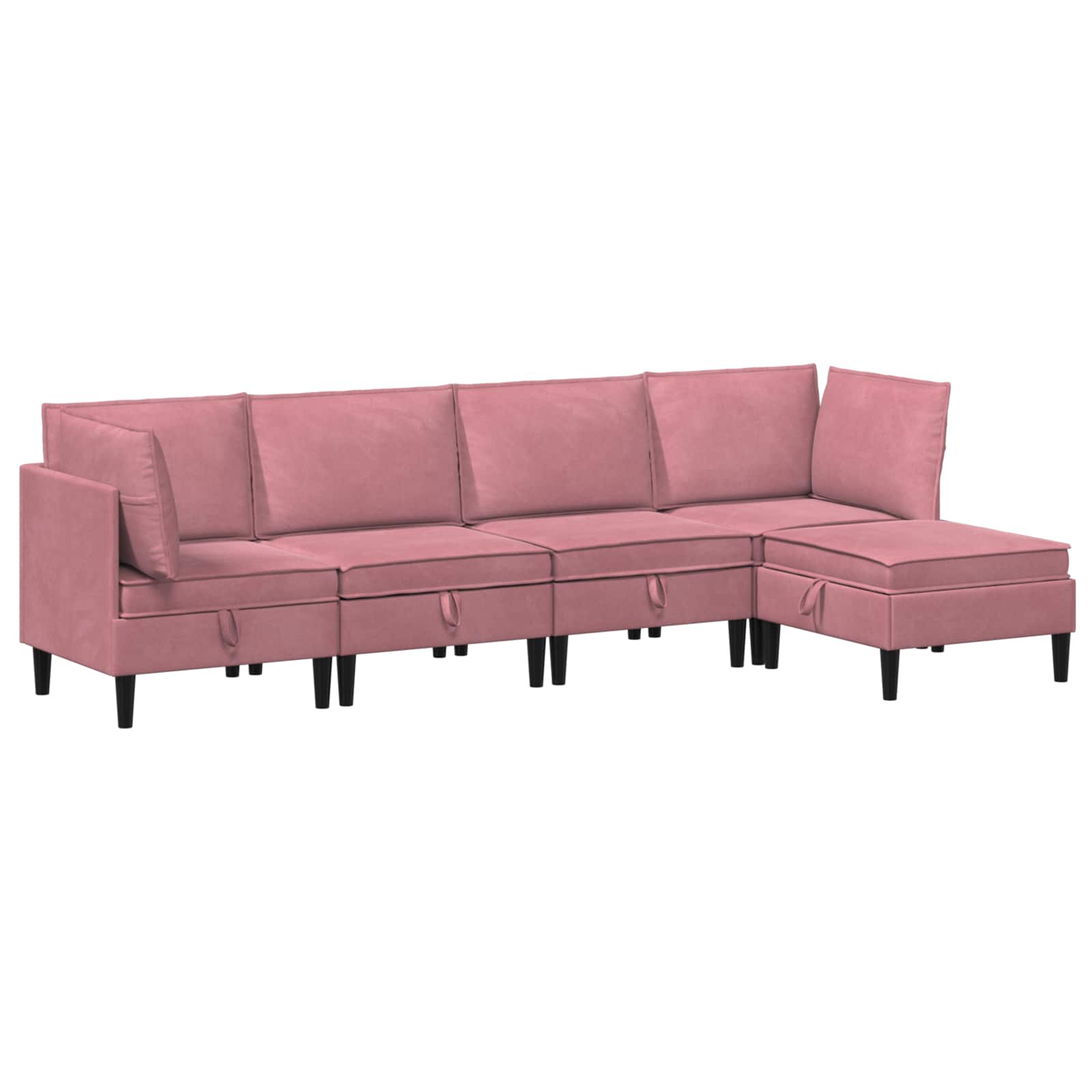 Woonkamer Meubelset met kussen met opslag 5 pcs Roze Fluweel is nu te koop bij PeponiXL, paradijselijk wonen!