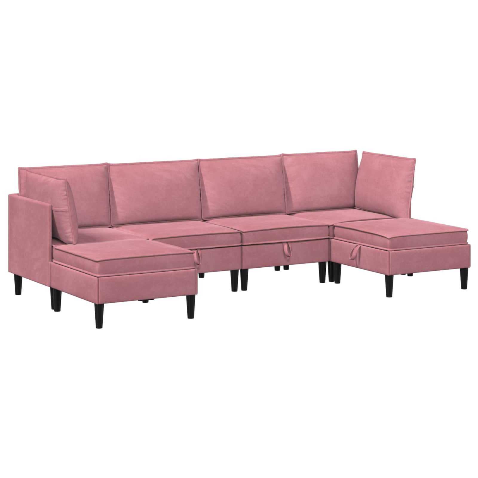 Woonkamer Meubelset met kussen met opslag 6 pcs Roze Fluweel is nu te koop bij PeponiXL, paradijselijk wonen!