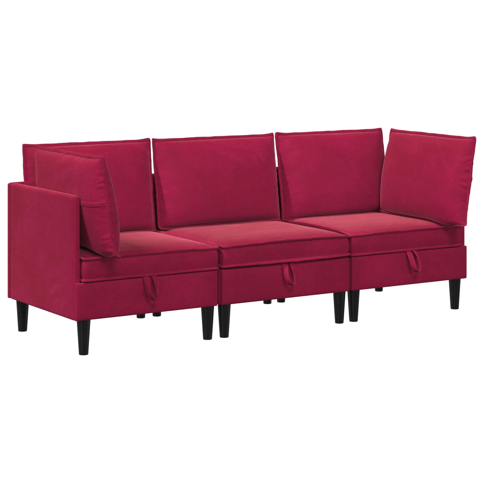 Woonkamer Meubelset met kussen 3 pcs Wijnrood Fluweel is nu te koop bij PeponiXL, paradijselijk wonen!