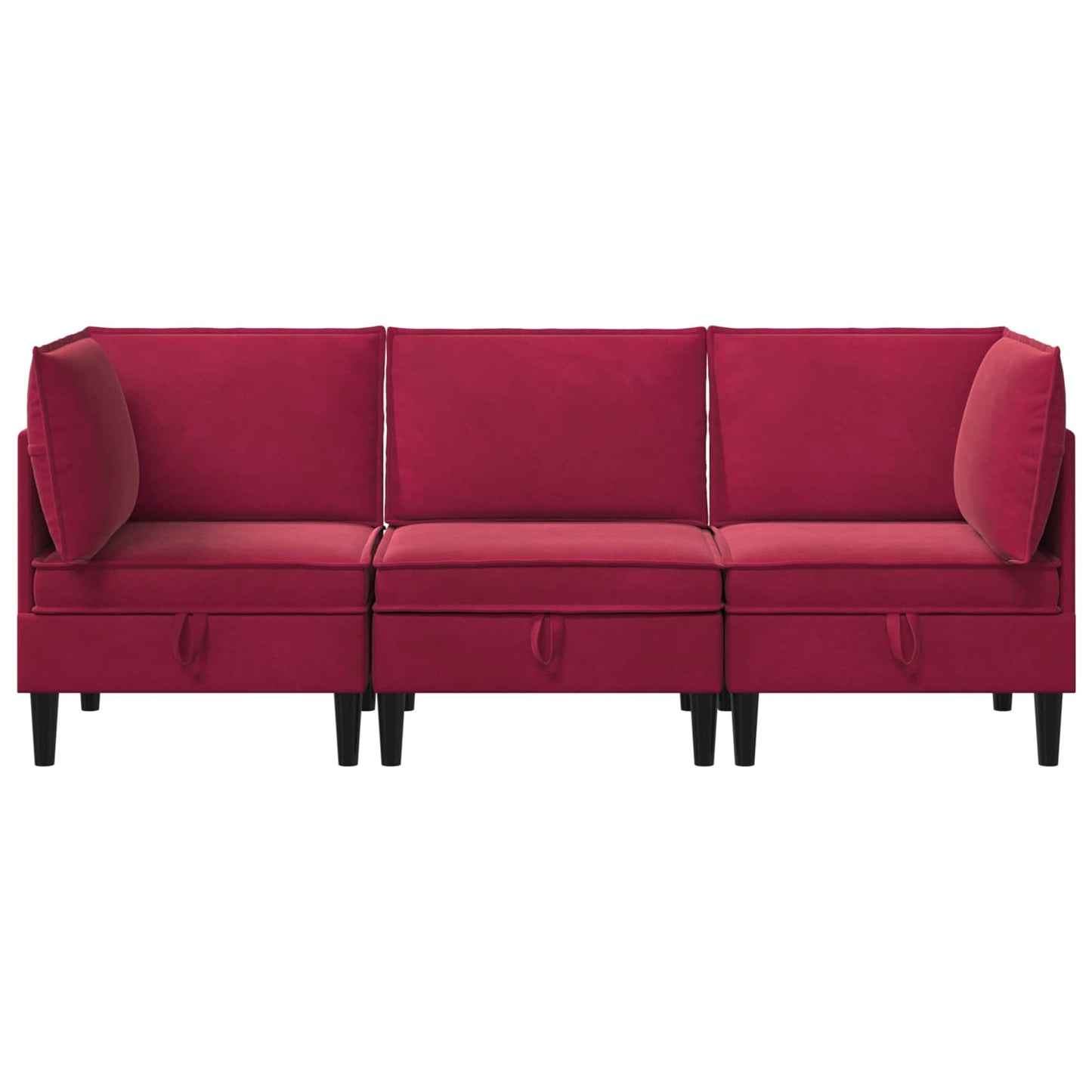 Woonkamer Meubelset met kussen 3 pcs Wijnrood Fluweel is nu te koop bij PeponiXL, paradijselijk wonen!