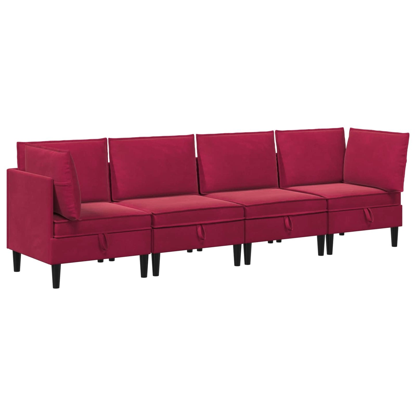 Woonkamer Meubelset met kussen 4 pcs Wijnrood Fluweel is nu te koop bij PeponiXL, paradijselijk wonen!