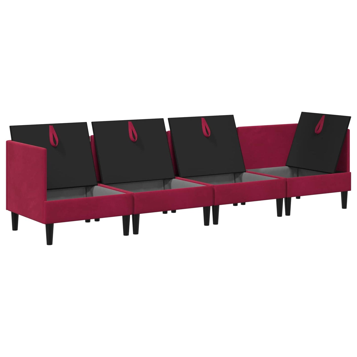 Woonkamer Meubelset met kussen 4 pcs Wijnrood Fluweel is nu te koop bij PeponiXL, paradijselijk wonen!