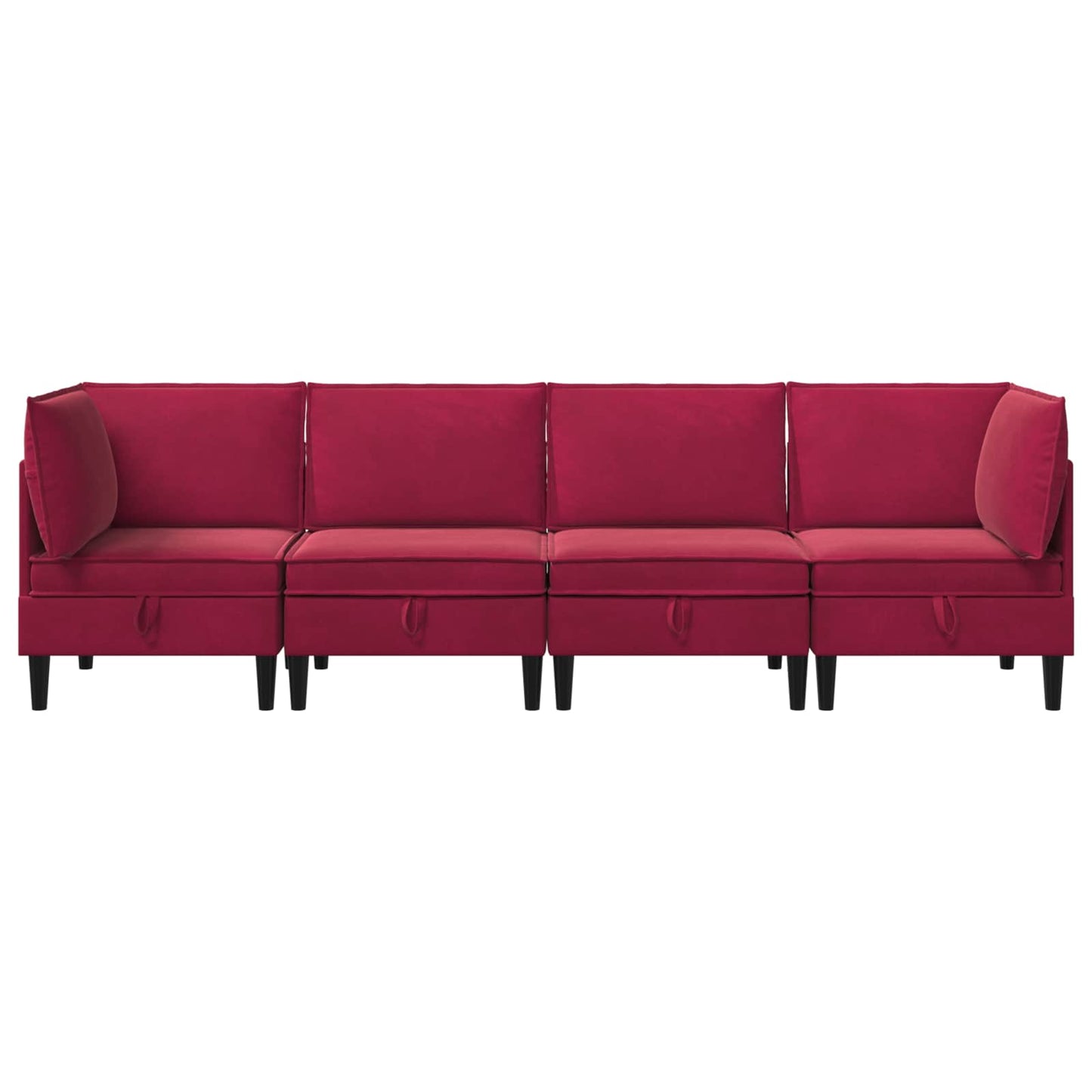 Woonkamer Meubelset met kussen 4 pcs Wijnrood Fluweel is nu te koop bij PeponiXL, paradijselijk wonen!