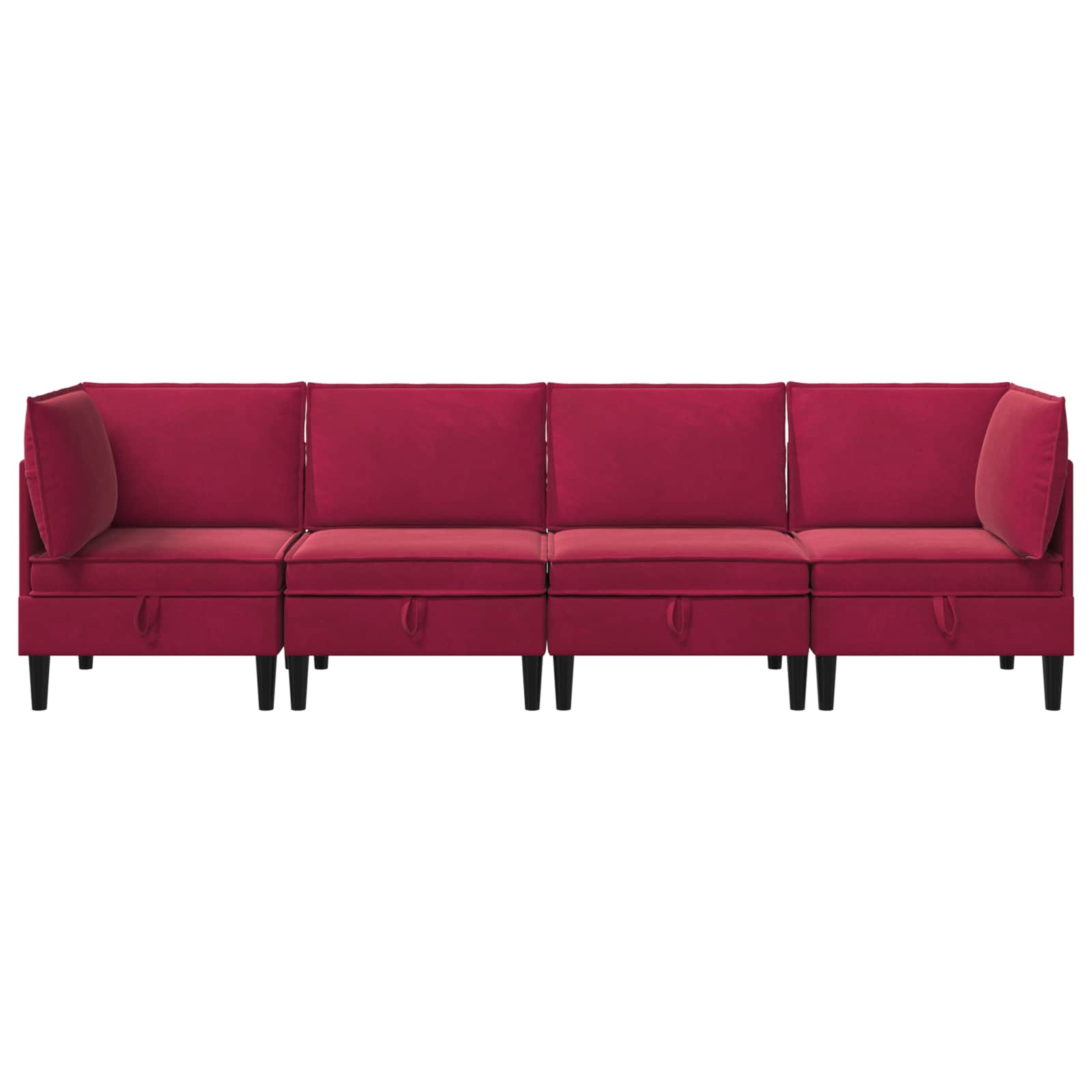Woonkamer Meubelset met kussen 4 pcs Wijnrood Fluweel is nu te koop bij PeponiXL, paradijselijk wonen!