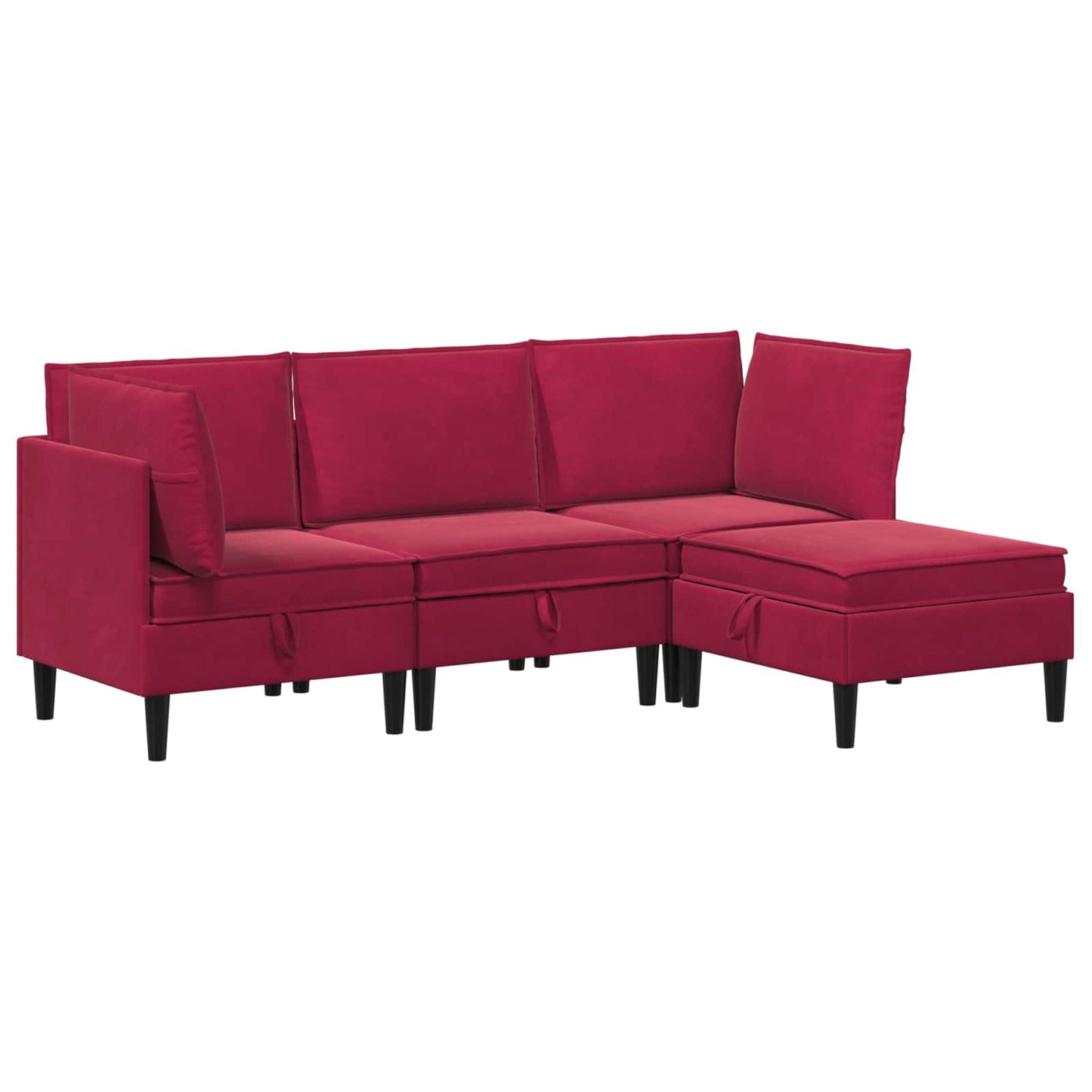 Woonkamer Meubelset met kussen 4 pcs Wijnrood Fluweel is nu te koop bij PeponiXL, paradijselijk wonen!