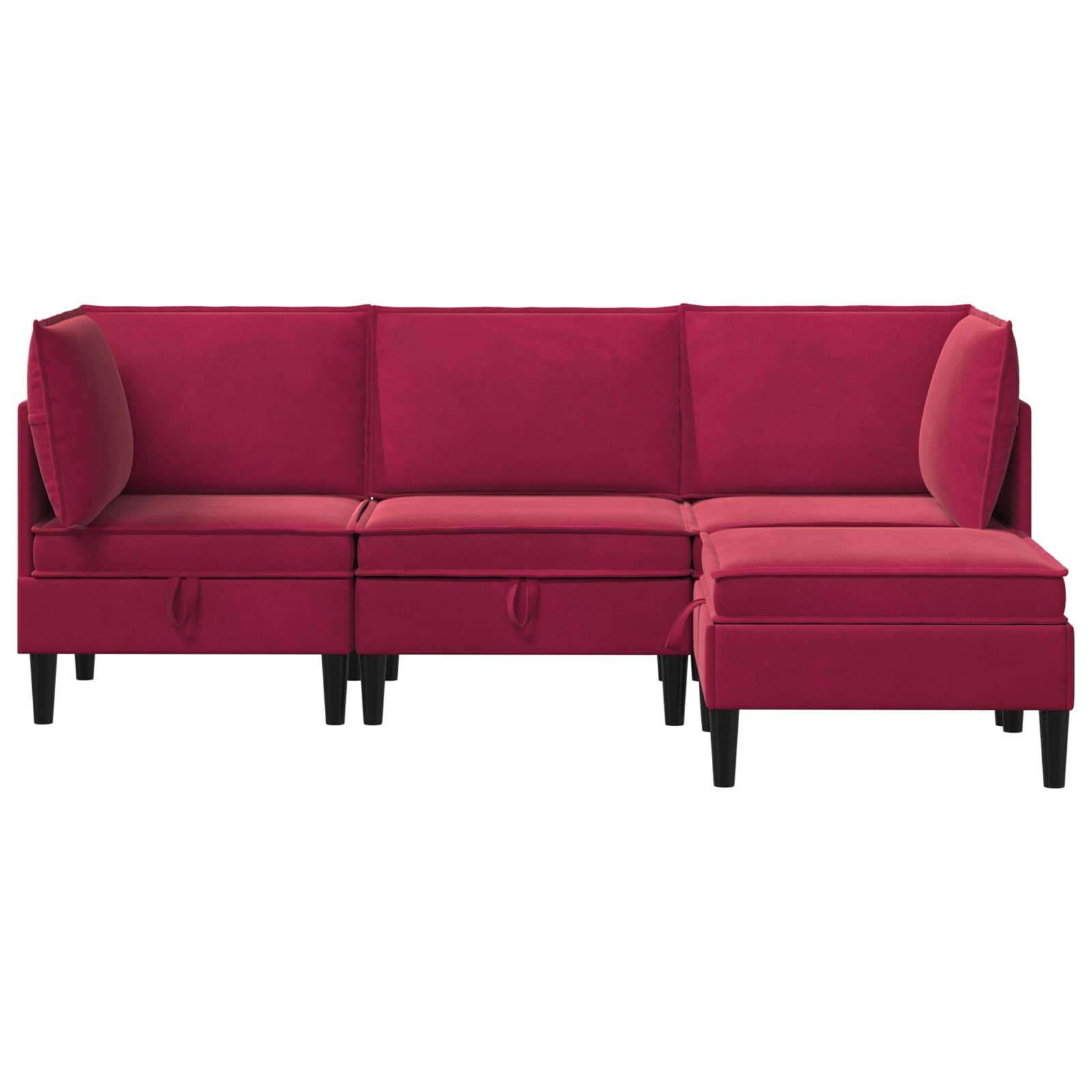 Woonkamer Meubelset met kussen 4 pcs Wijnrood Fluweel is nu te koop bij PeponiXL, paradijselijk wonen!