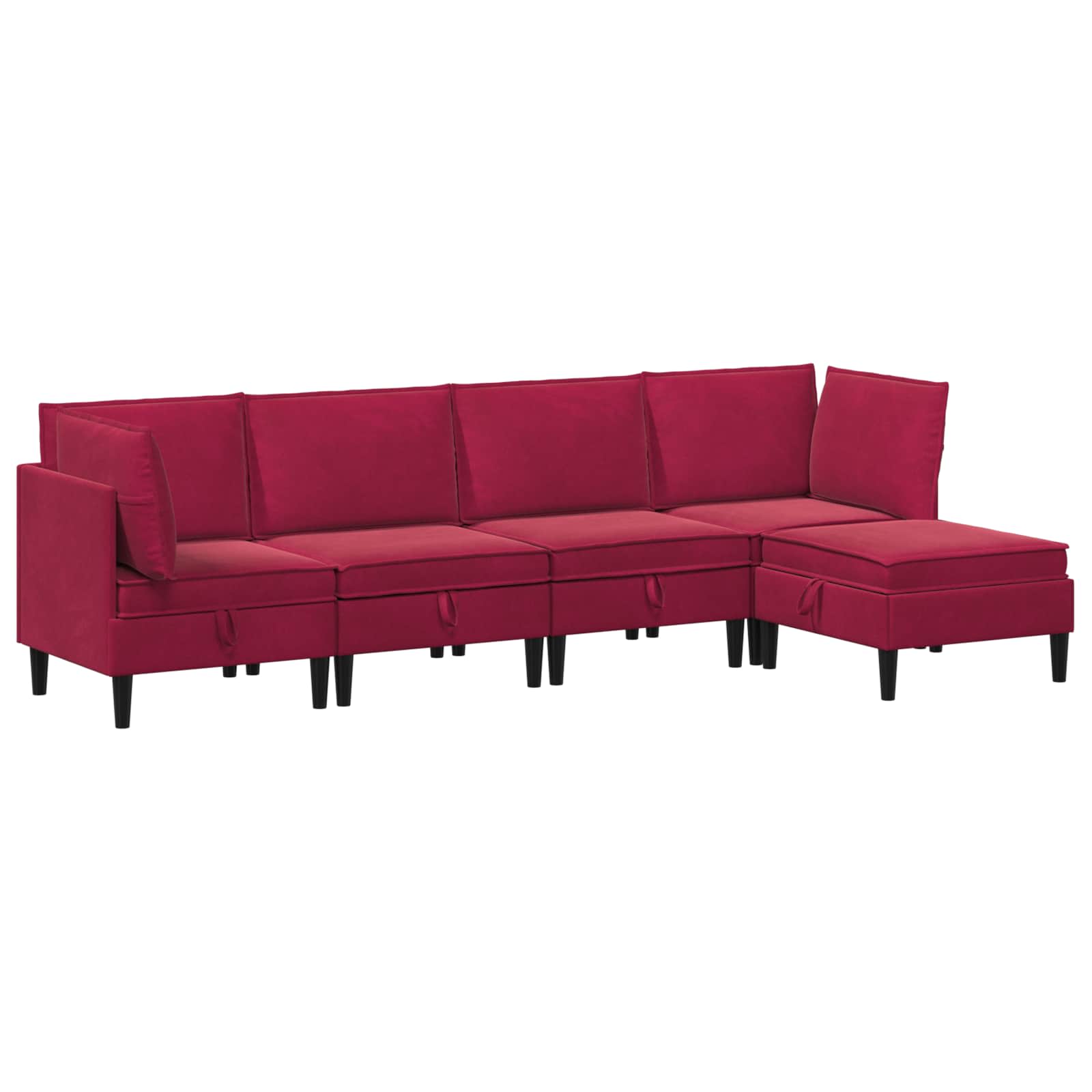 Woonkamer Meubelset met kussen 5 pcs Wijnrood Fluweel is nu te koop bij PeponiXL, paradijselijk wonen!