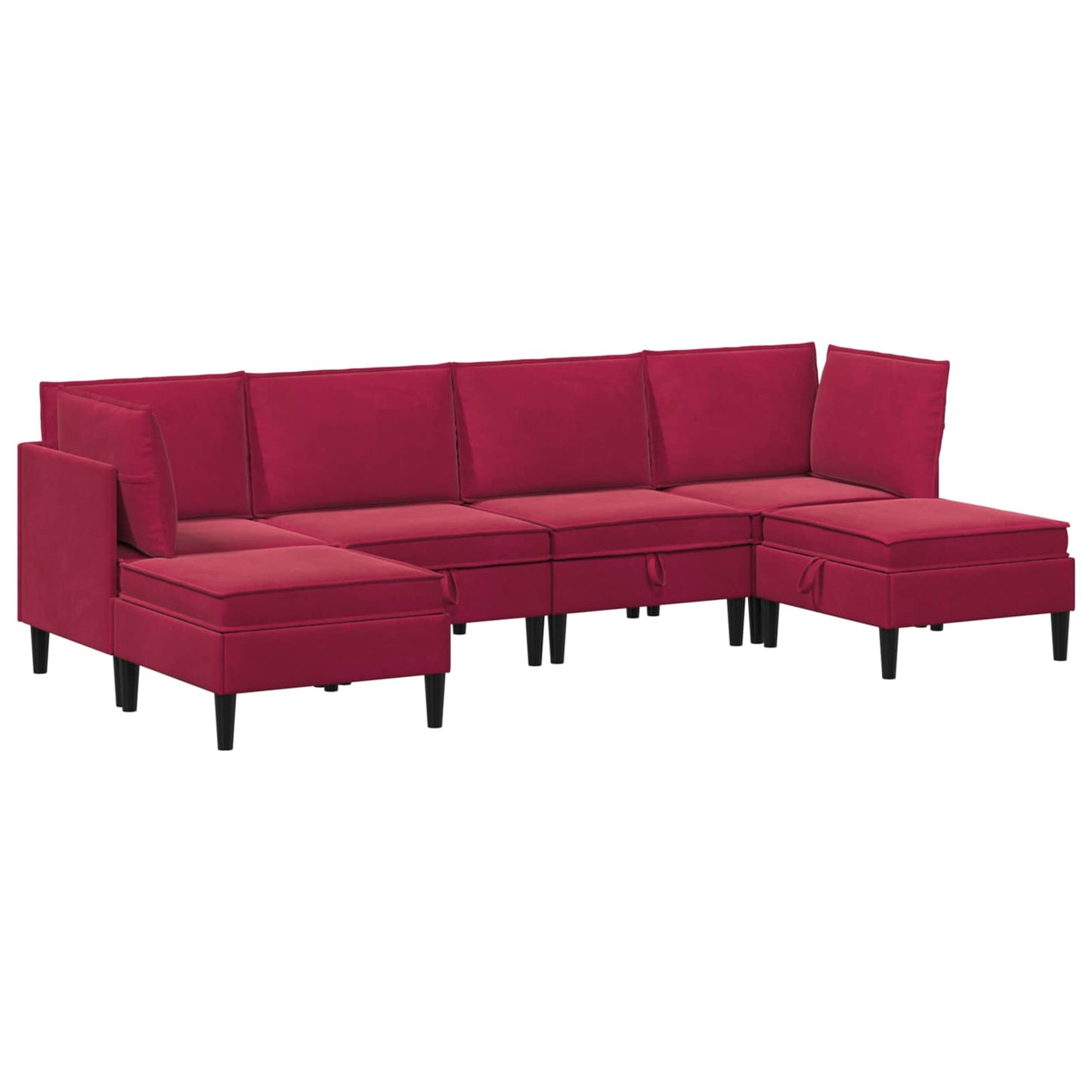 Woonkamer Meubelset met kussen 6 pcs Wijnrood Fluweel is nu te koop bij PeponiXL, paradijselijk wonen!