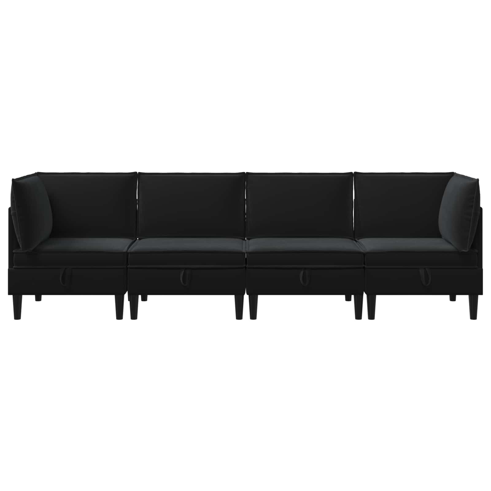 Woonkamer Meubelset met kussen met opslag 4 pcs Zwart Fluweel is nu te koop bij PeponiXL, paradijselijk wonen!