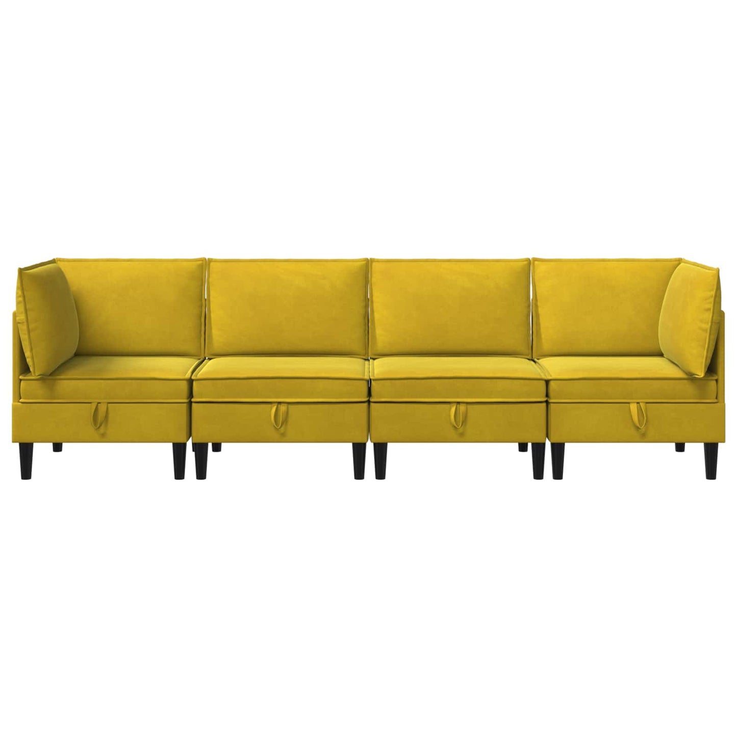 Woonkamer Meubelset met kussen met opslag 4 pcs Geel Fluweel is nu te koop bij PeponiXL, paradijselijk wonen!