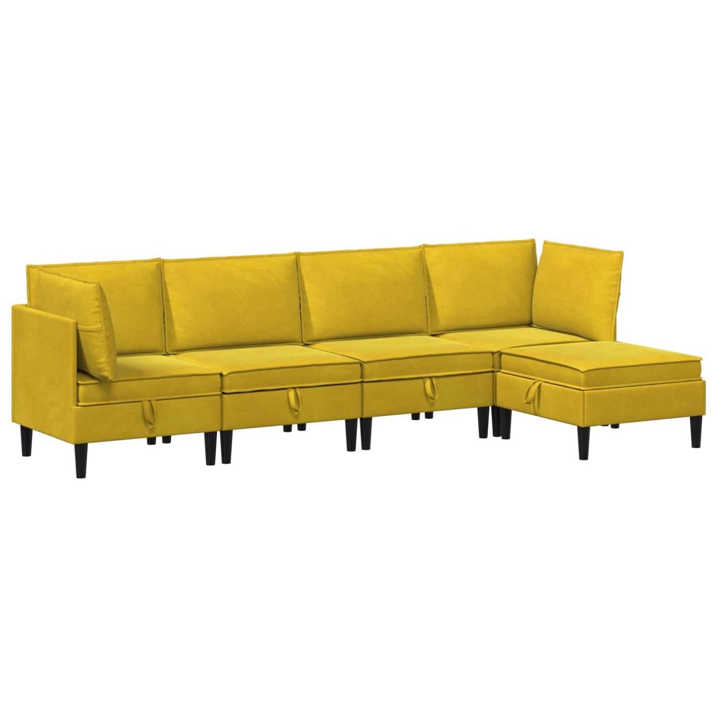 Woonkamer Meubelset met kussen met opslag 5 pcs Geel Fluweel is nu te koop bij PeponiXL, paradijselijk wonen!
