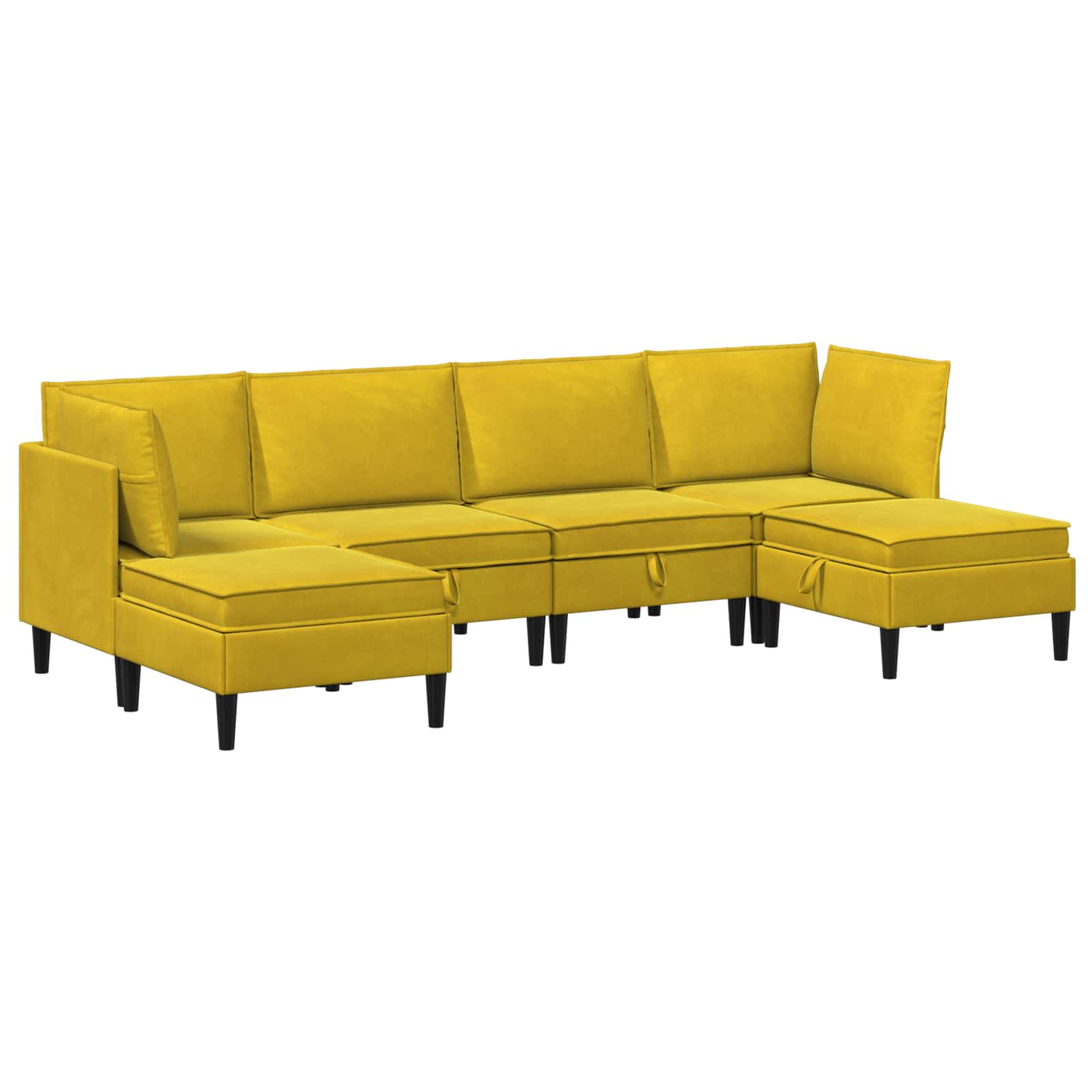 Woonkamer Meubelset met kussen met opslag 6 pcs Geel Fluweel is nu te koop bij PeponiXL, paradijselijk wonen!