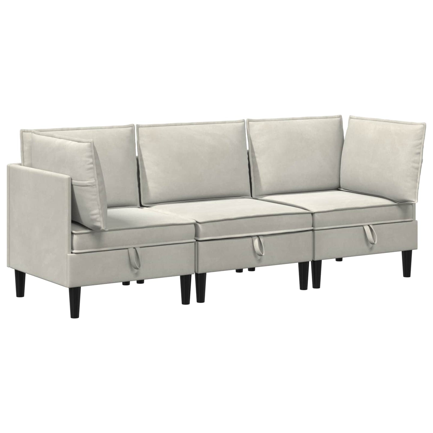 Woonkamer Meubelset met kussen 3 pcs Crèmekleurig Fluweel is nu te koop bij PeponiXL, paradijselijk wonen!
