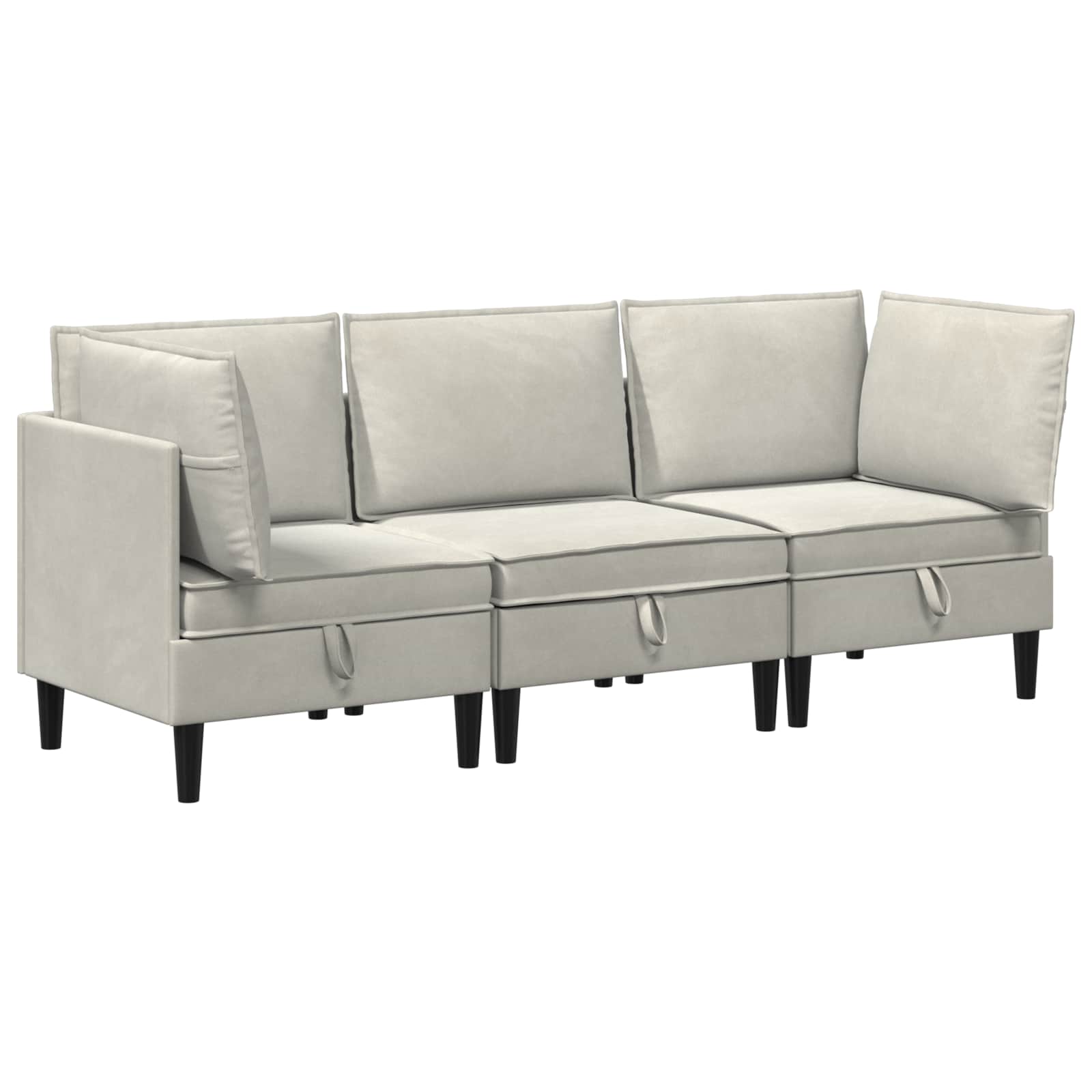 Woonkamer Meubelset met kussen 3 pcs Crèmekleurig Fluweel is nu te koop bij PeponiXL, paradijselijk wonen!