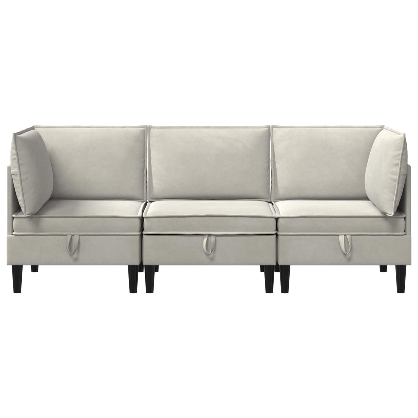Woonkamer Meubelset met kussen 3 pcs Crèmekleurig Fluweel is nu te koop bij PeponiXL, paradijselijk wonen!