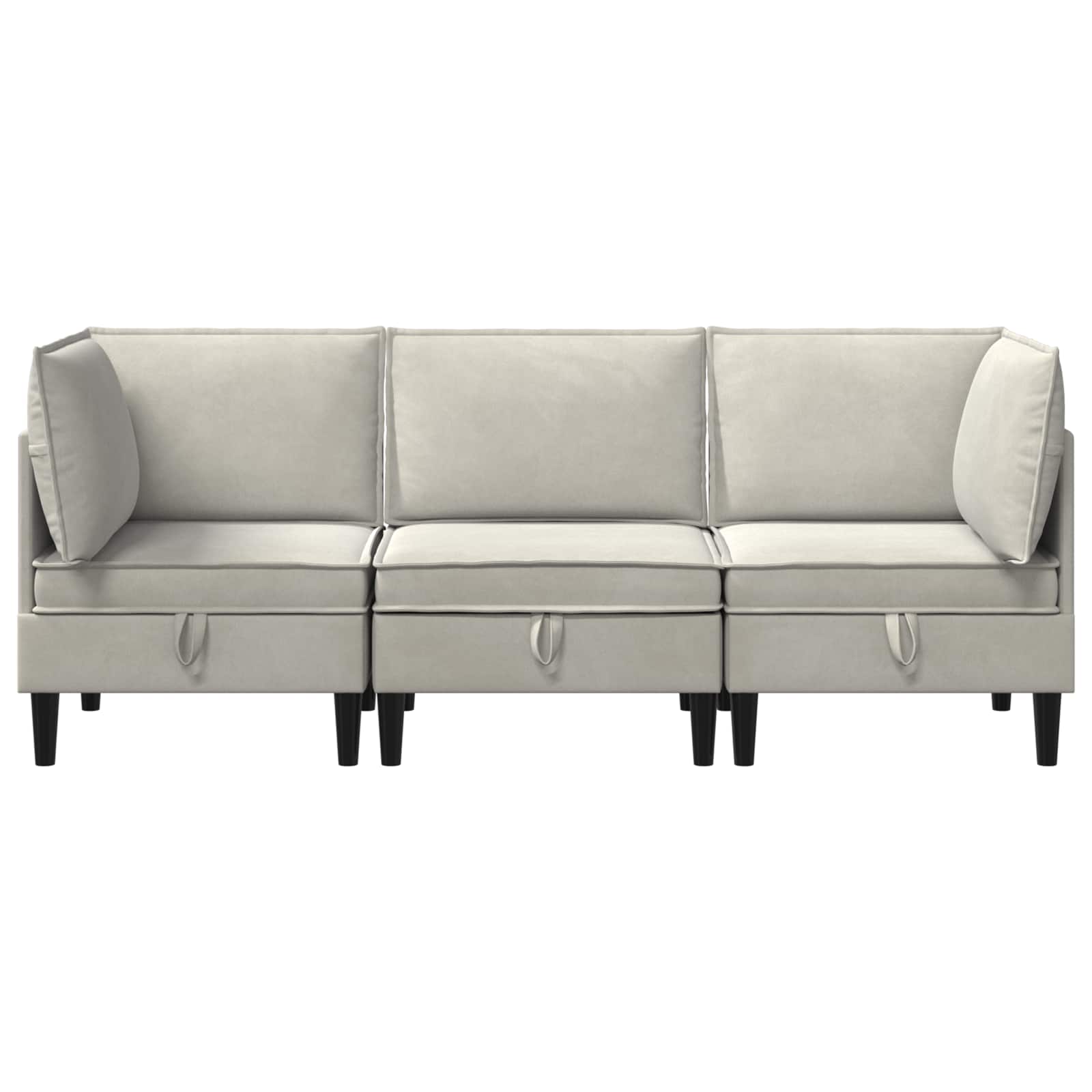 Woonkamer Meubelset met kussen 3 pcs Crèmekleurig Fluweel is nu te koop bij PeponiXL, paradijselijk wonen!