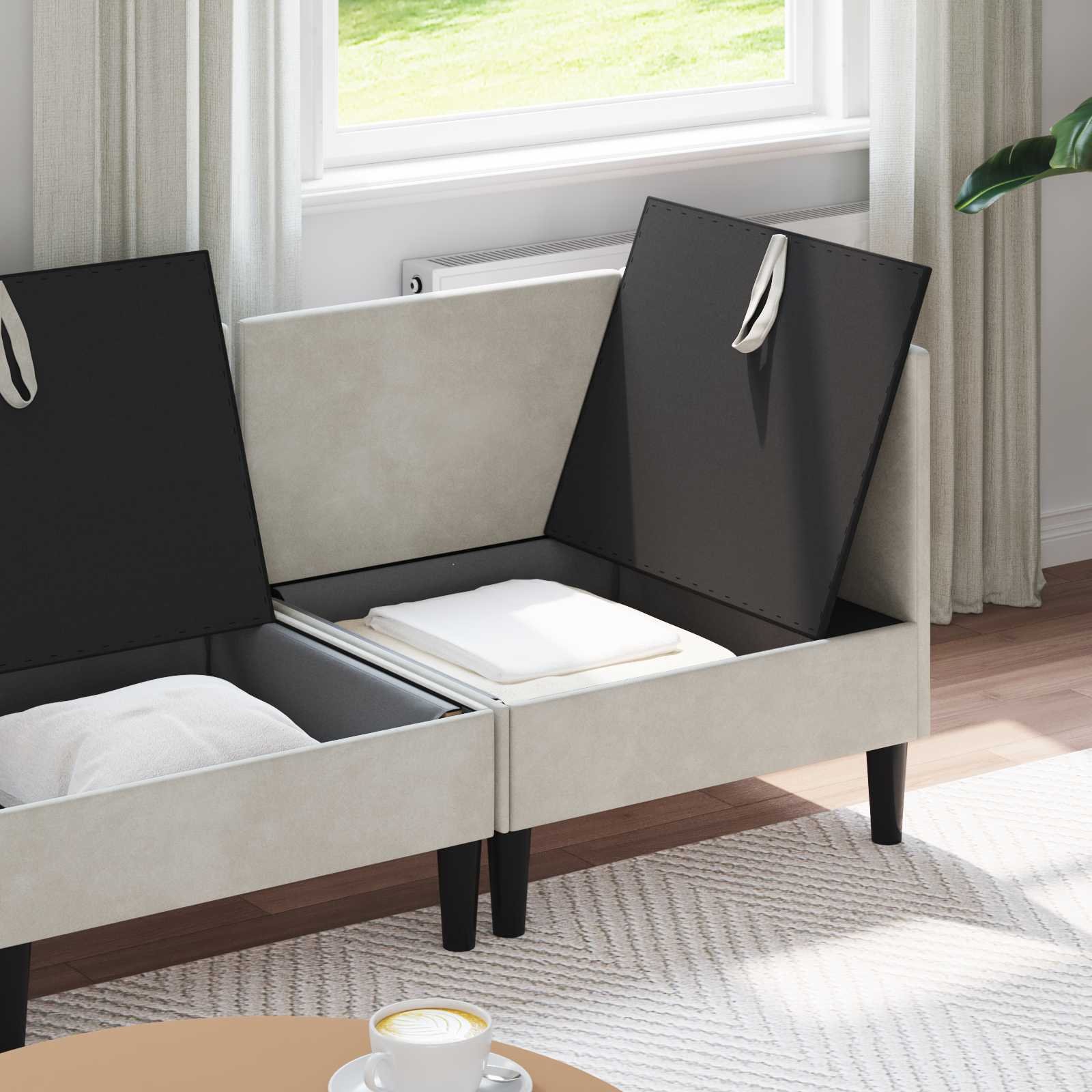 Woonkamer Meubelset met kussen 4 pcs Crèmekleurig Fluweel is nu te koop bij PeponiXL, paradijselijk wonen!