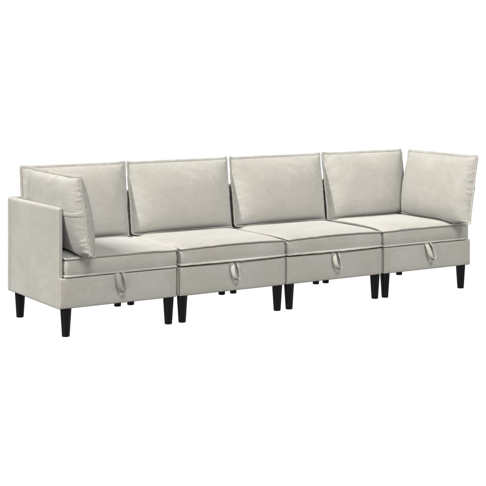 Woonkamer Meubelset met kussen 4 pcs Crèmekleurig Fluweel is nu te koop bij PeponiXL, paradijselijk wonen!