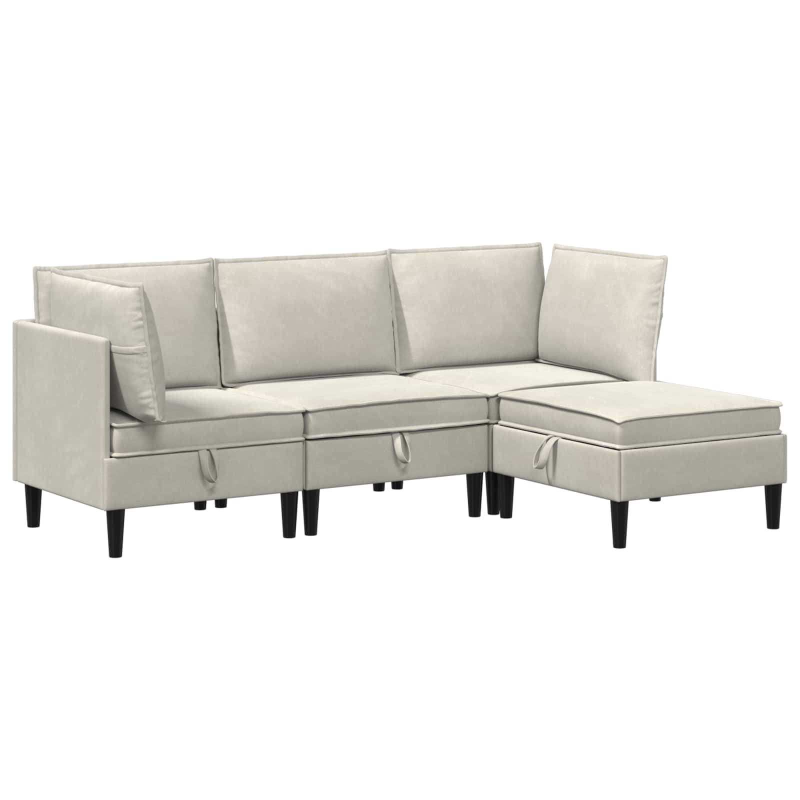 Woonkamer Meubelset met kussen 4 pcs Crèmekleurig Fluweel is nu te koop bij PeponiXL, paradijselijk wonen!