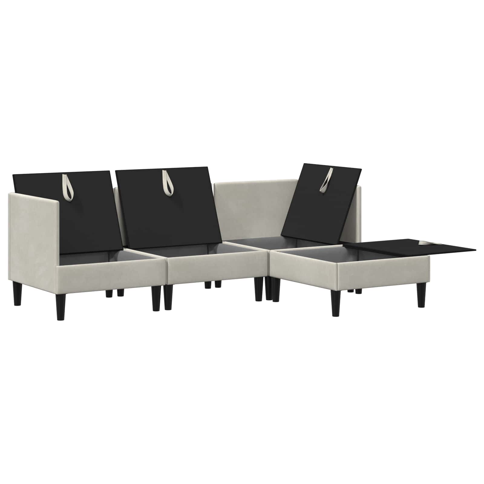Woonkamer Meubelset met kussen 4 pcs Crèmekleurig Fluweel is nu te koop bij PeponiXL, paradijselijk wonen!