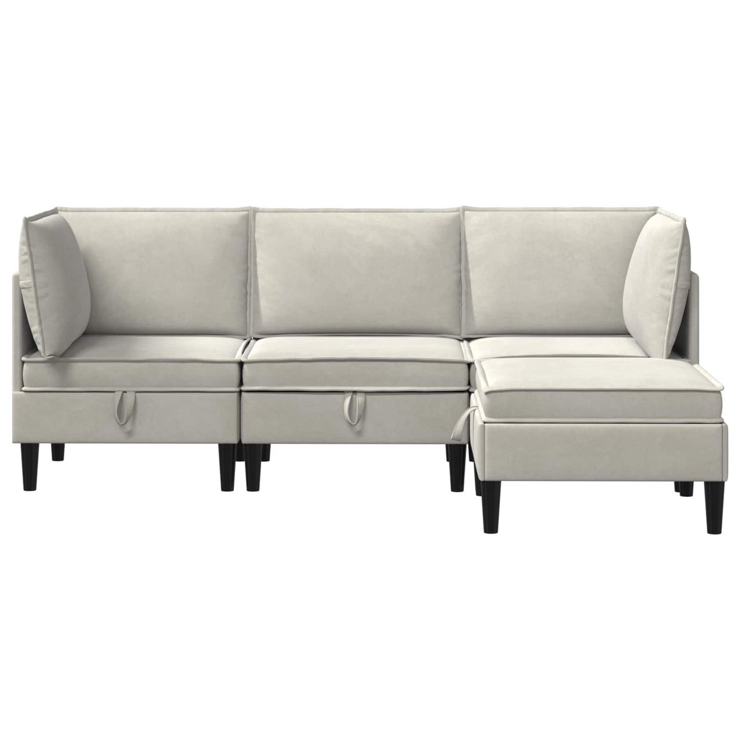 Woonkamer Meubelset met kussen 4 pcs Crèmekleurig Fluweel is nu te koop bij PeponiXL, paradijselijk wonen!