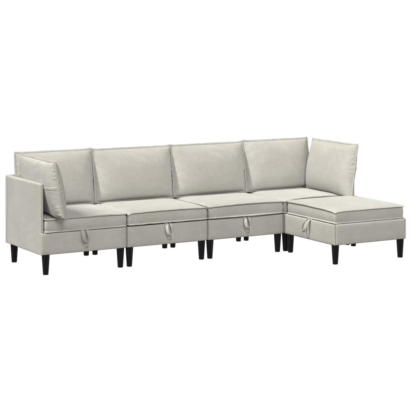 Woonkamer Meubelset met kussen 5 pcs Crèmekleurig Fluweel is nu te koop bij PeponiXL, paradijselijk wonen!