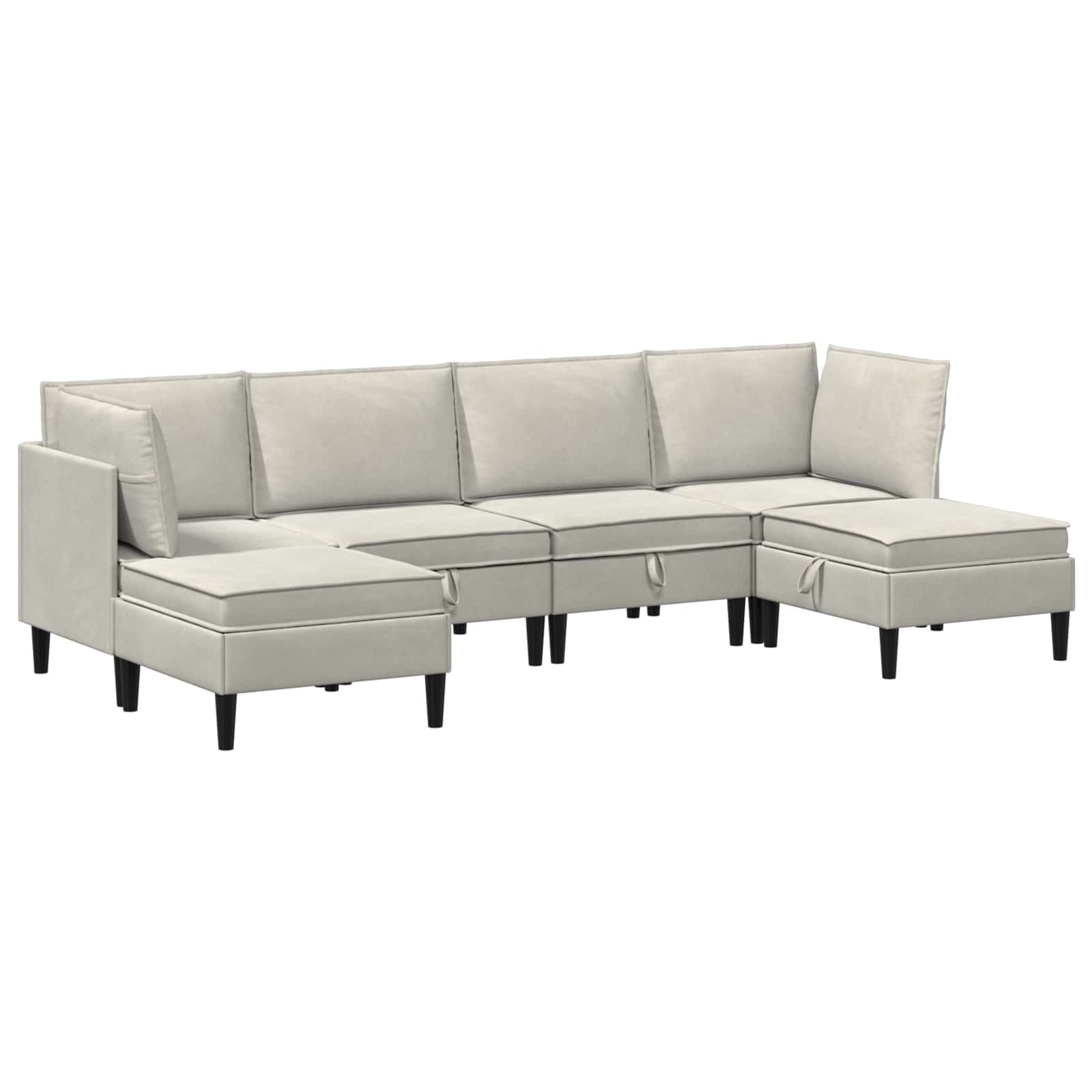 Woonkamer Meubelset met kussen 6 pcs Crèmekleurig Fluweel is nu te koop bij PeponiXL, paradijselijk wonen!