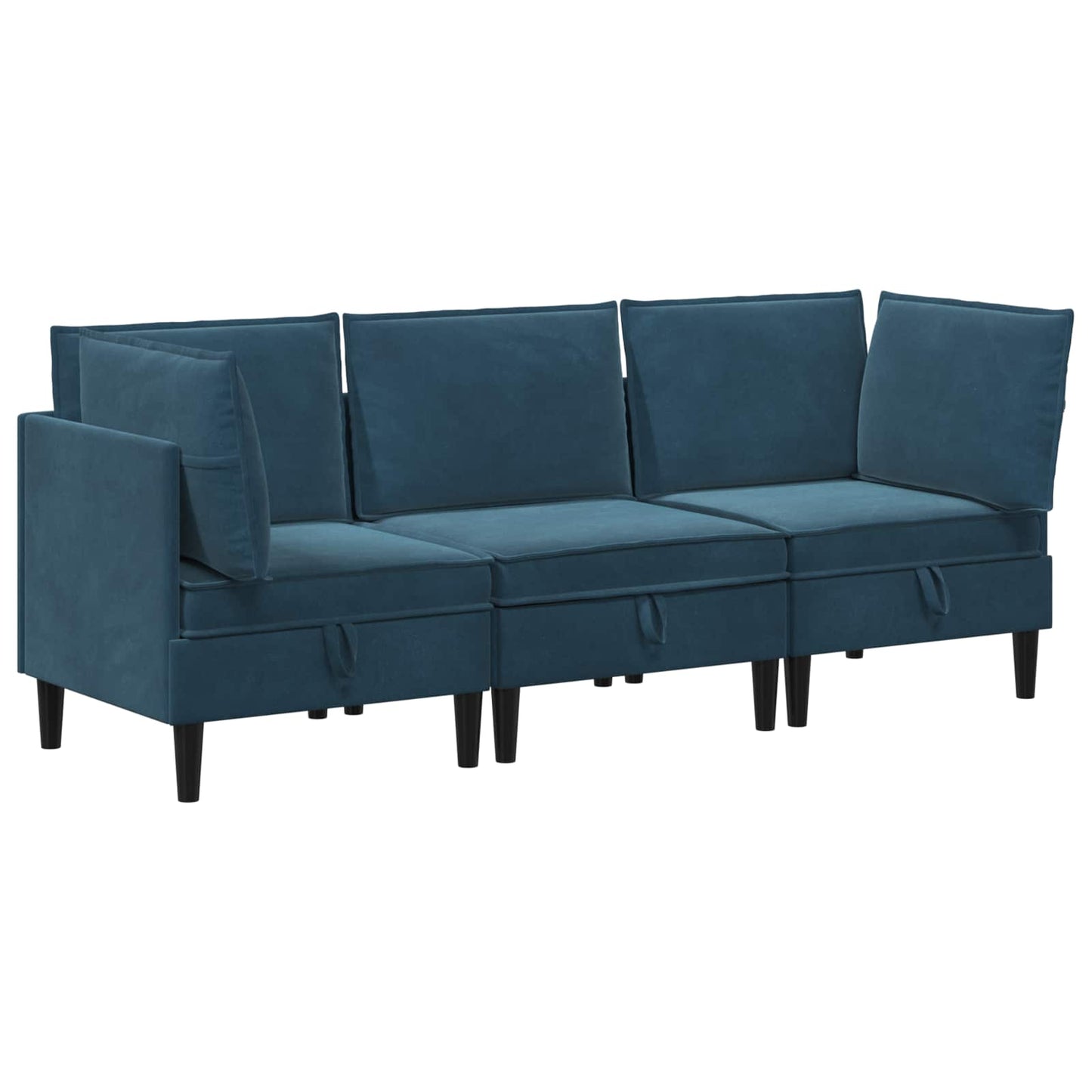 Woonkamer Meubelset met kussen met opslag 3 pcs Blauw Fluweel is nu te koop bij PeponiXL, paradijselijk wonen!