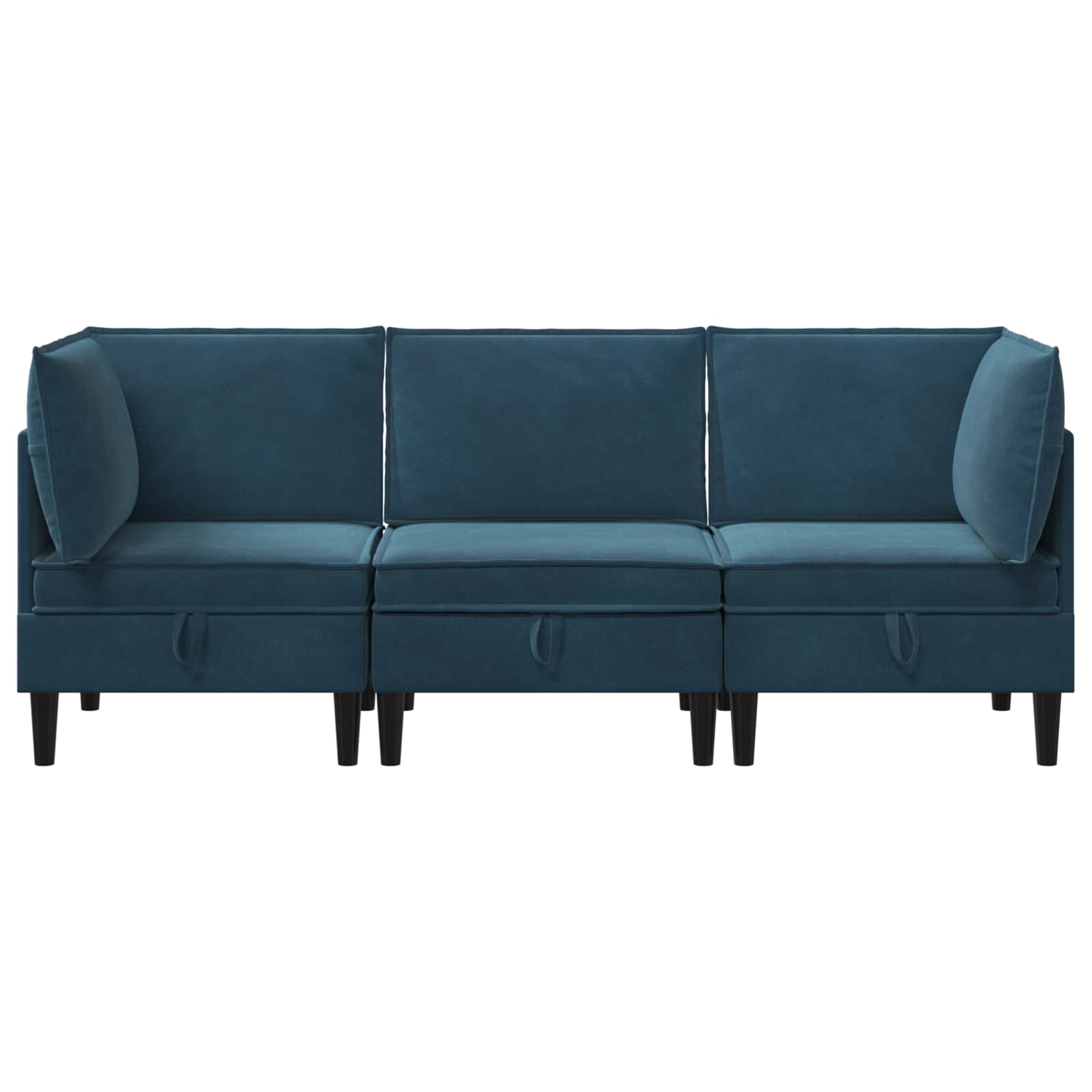 Woonkamer Meubelset met kussen met opslag 3 pcs Blauw Fluweel is nu te koop bij PeponiXL, paradijselijk wonen!
