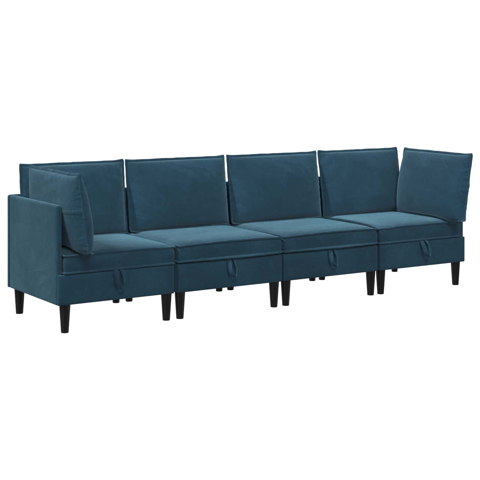 Woonkamer Meubelset met kussen met opslag 4 pcs Blauw Fluweel is nu te koop bij PeponiXL, paradijselijk wonen!