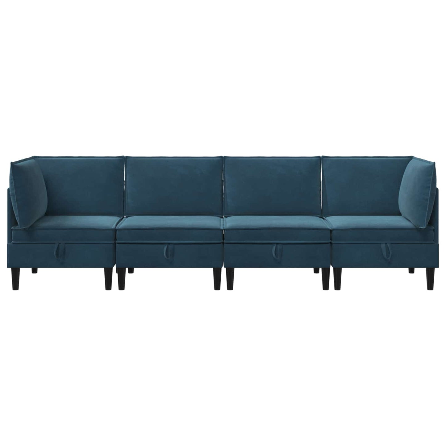 Woonkamer Meubelset met kussen met opslag 4 pcs Blauw Fluweel is nu te koop bij PeponiXL, paradijselijk wonen!