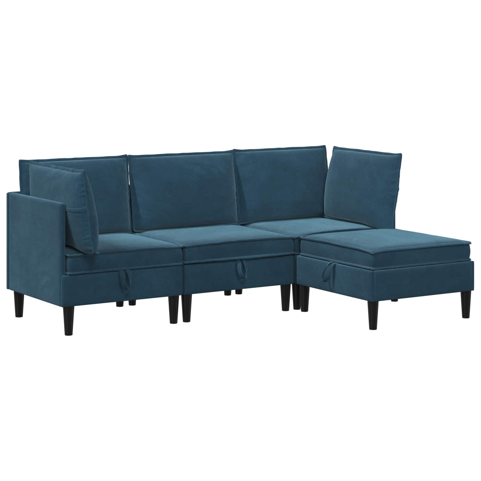 Woonkamer Meubelset met kussen met opslag 4 pcs Blauw Fluweel is nu te koop bij PeponiXL, paradijselijk wonen!