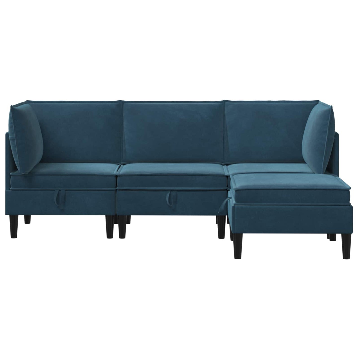 Woonkamer Meubelset met kussen met opslag 4 pcs Blauw Fluweel is nu te koop bij PeponiXL, paradijselijk wonen!