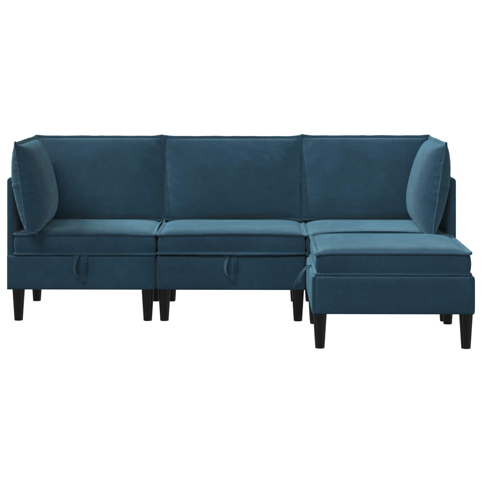 Woonkamer Meubelset met kussen met opslag 4 pcs Blauw Fluweel is nu te koop bij PeponiXL, paradijselijk wonen!
