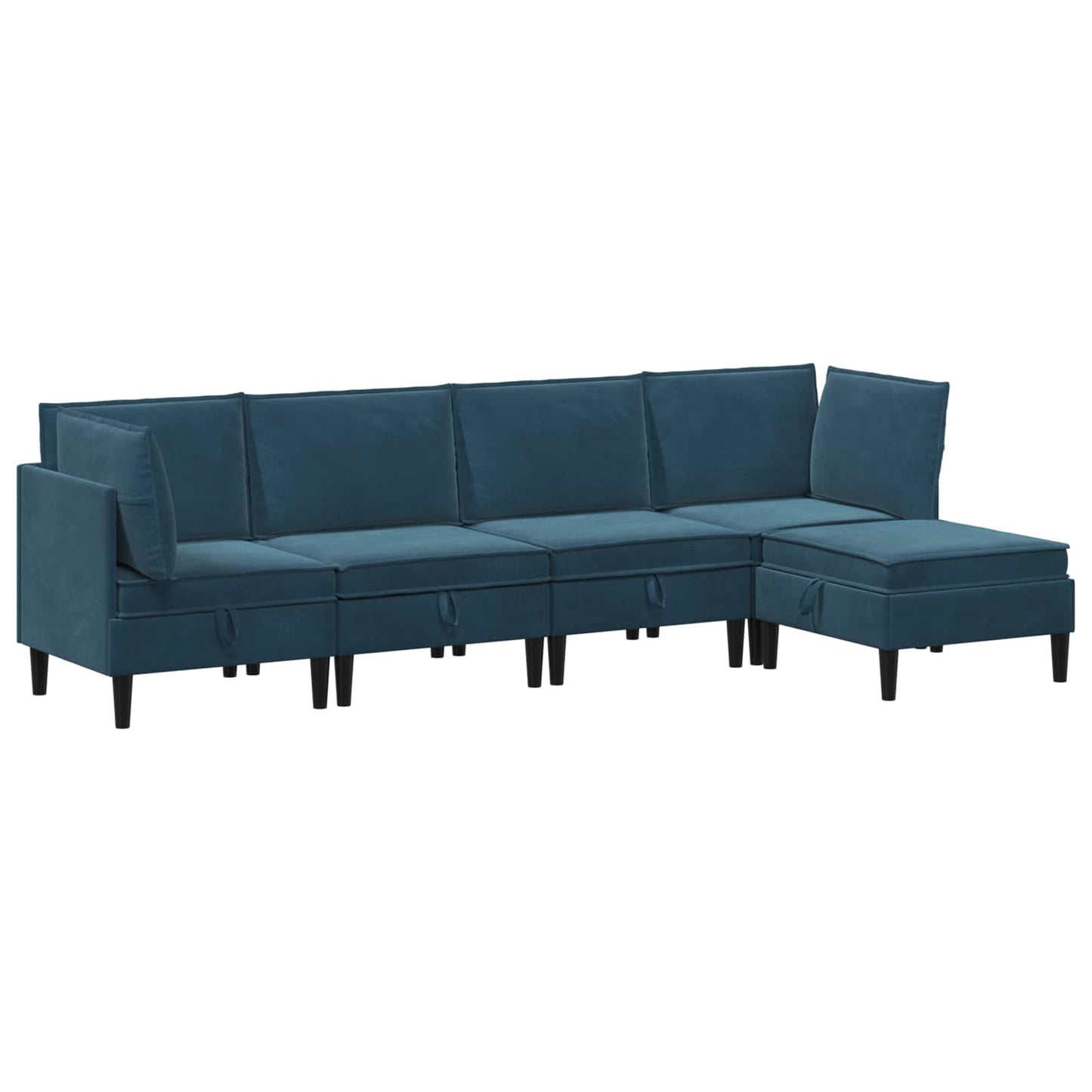 Woonkamer Meubelset met kussen met opslag 5 pcs Blauw Fluweel is nu te koop bij PeponiXL, paradijselijk wonen!