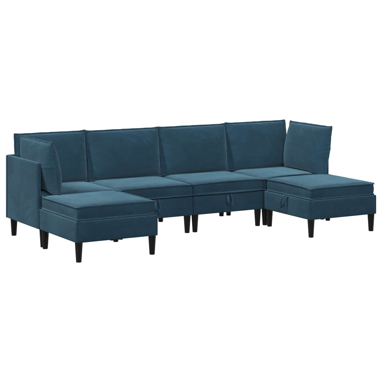 Woonkamer Meubelset met kussen met opslag 6 pcs Blauw Fluweel is nu te koop bij PeponiXL, paradijselijk wonen!