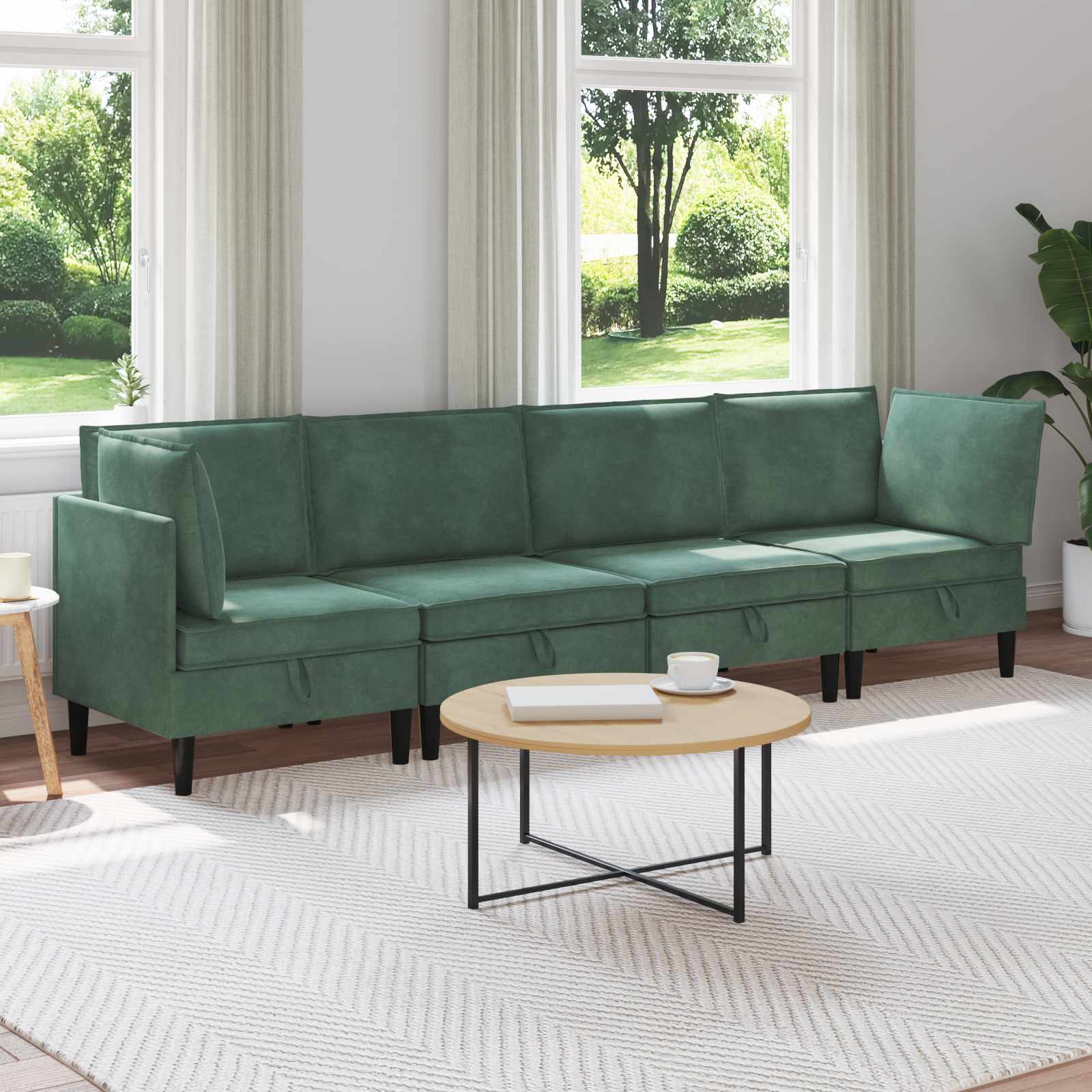Woonkamer Meubelset met kussen 4 pcs Zeegroen Fluweel is nu te koop bij PeponiXL, paradijselijk wonen!