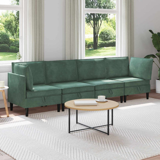 Woonkamer Meubelset met kussen 4 pcs Zeegroen Fluweel is nu te koop bij PeponiXL, paradijselijk wonen!