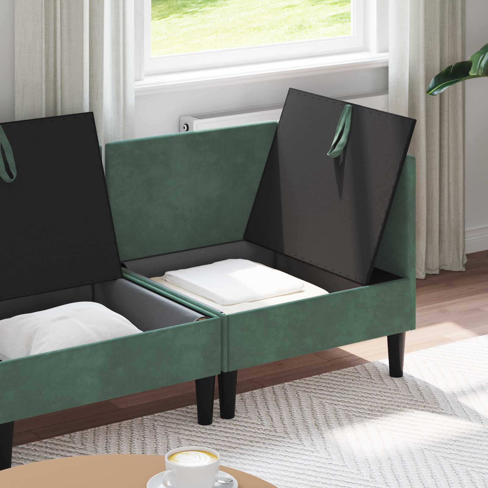Woonkamer Meubelset met kussen 4 pcs Zeegroen Fluweel is nu te koop bij PeponiXL, paradijselijk wonen!