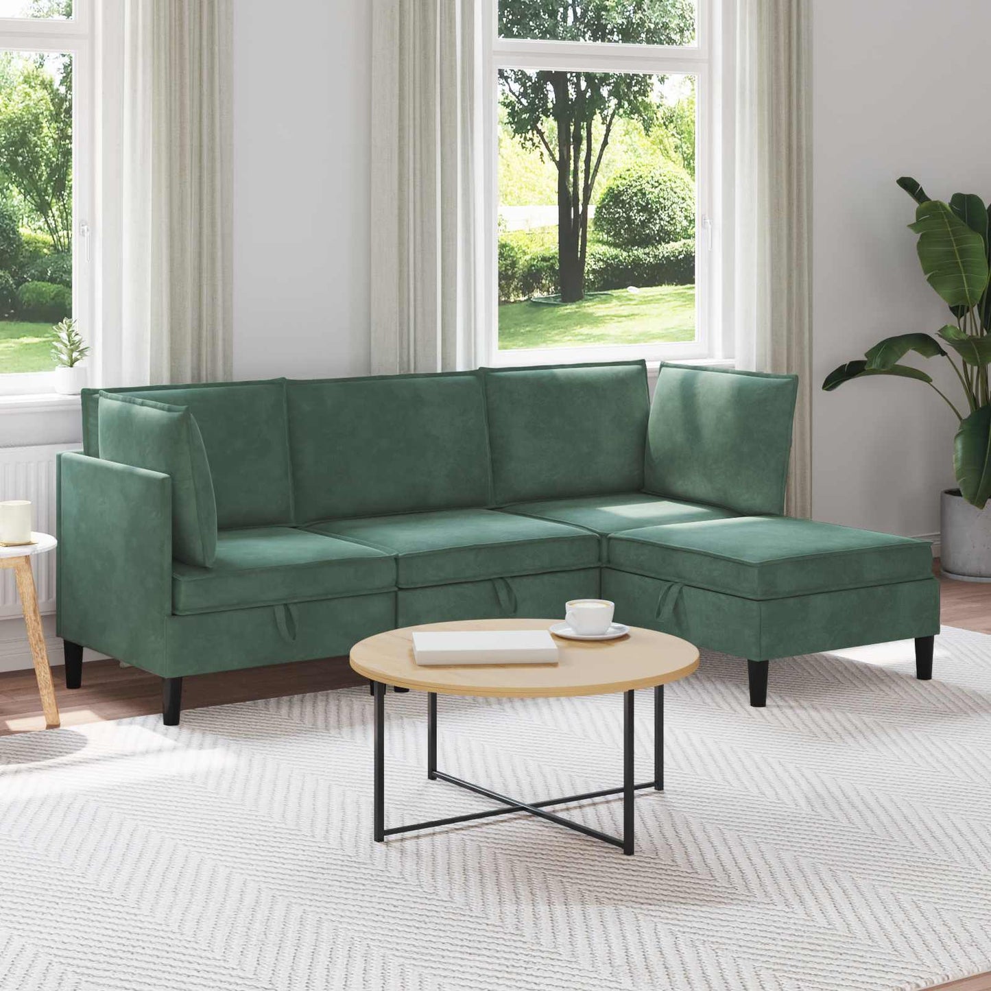 Woonkamer Meubelset met kussen 4 pcs Zeegroen Fluweel is nu te koop bij PeponiXL, paradijselijk wonen!