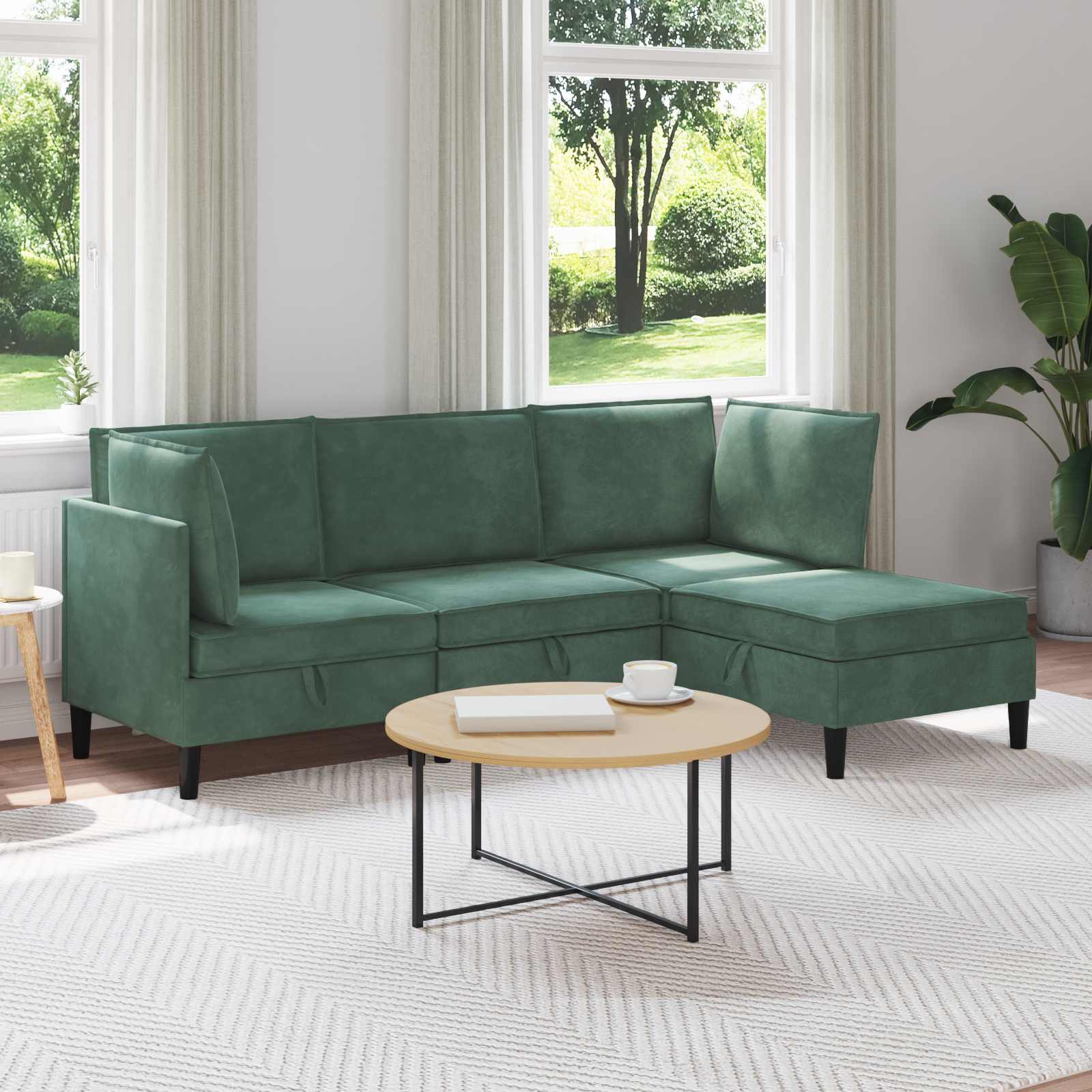 Woonkamer Meubelset met kussen 4 pcs Zeegroen Fluweel is nu te koop bij PeponiXL, paradijselijk wonen!