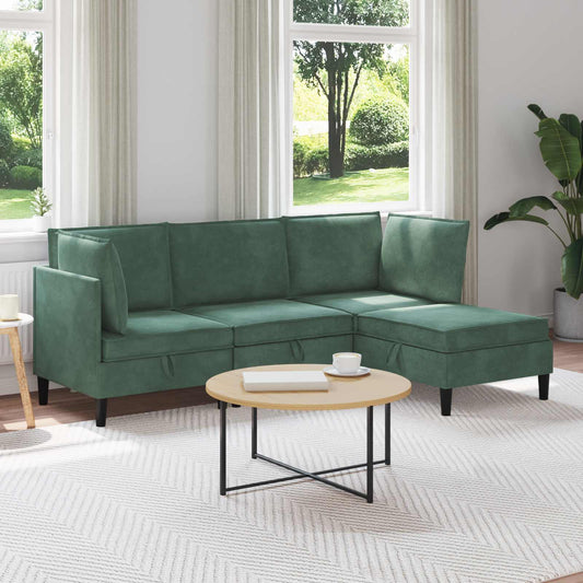 Woonkamer Meubelset met kussen 4 pcs Zeegroen Fluweel is nu te koop bij PeponiXL, paradijselijk wonen!