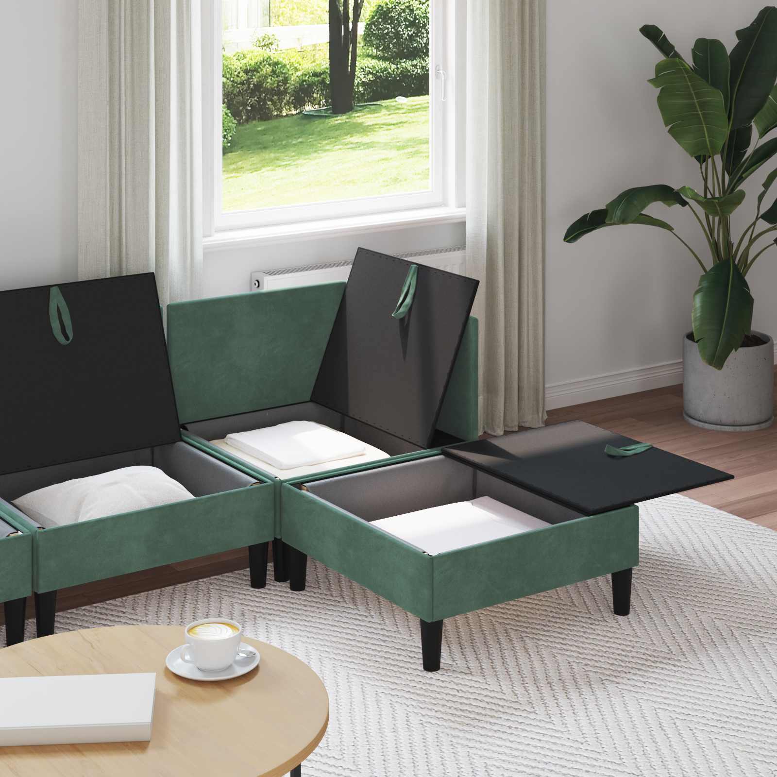 Woonkamer Meubelset met kussen 4 pcs Zeegroen Fluweel is nu te koop bij PeponiXL, paradijselijk wonen!