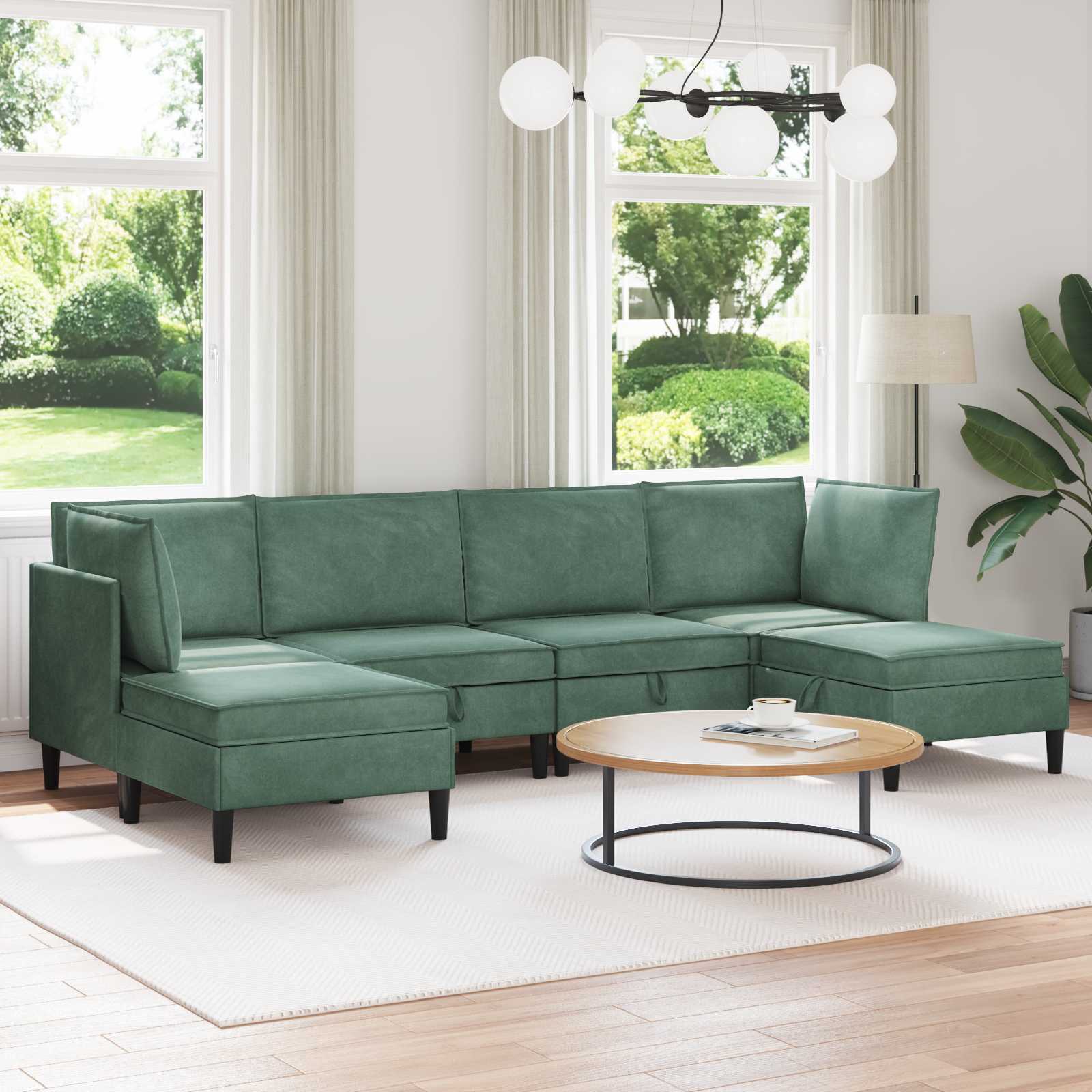 Woonkamer Meubelset met kussen 6 pcs Zeegroen Fluweel is nu te koop bij PeponiXL, paradijselijk wonen!